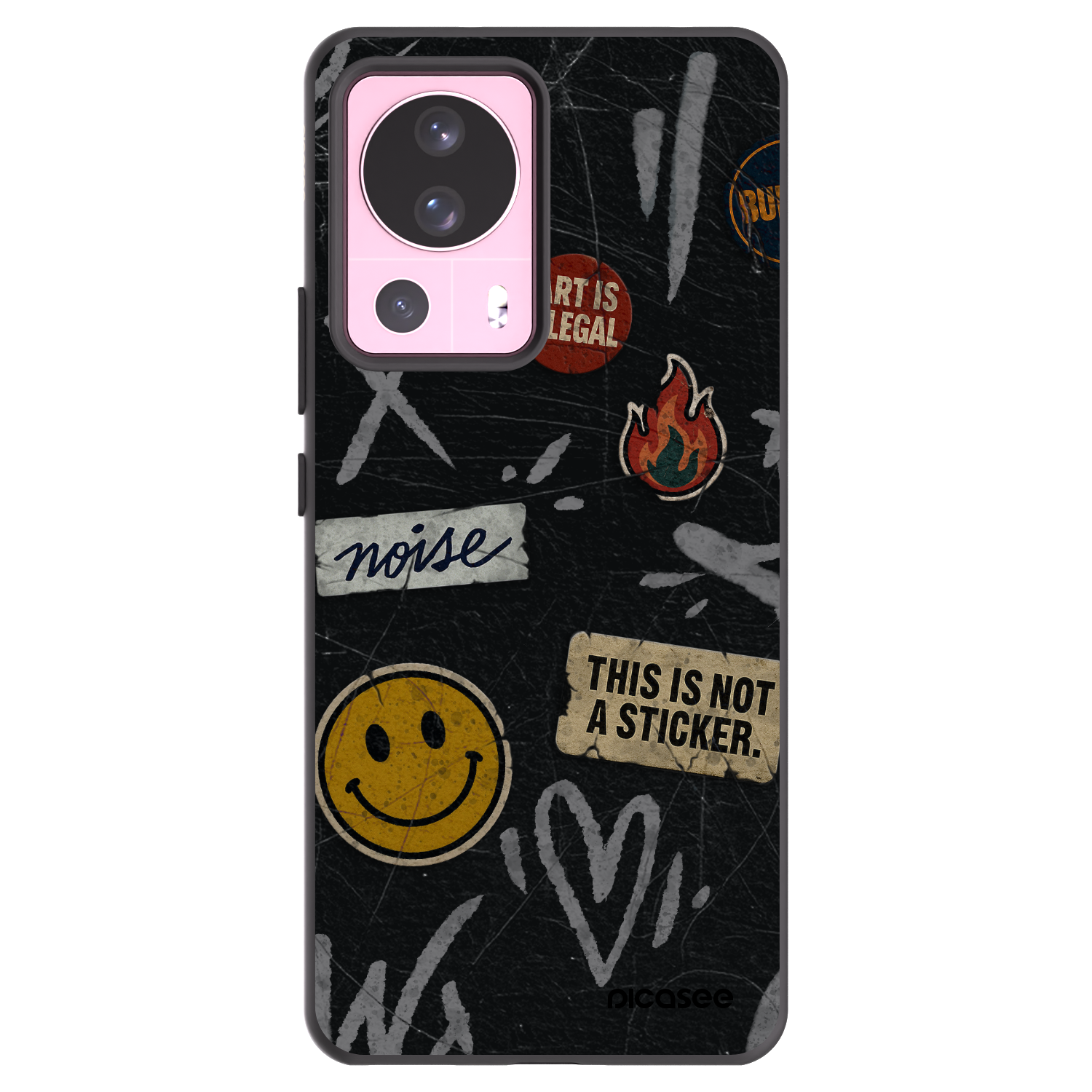 Picasee Xiaomi 13 Lite Hülle - Schwarzes Silikon - STICKERS x TAGS