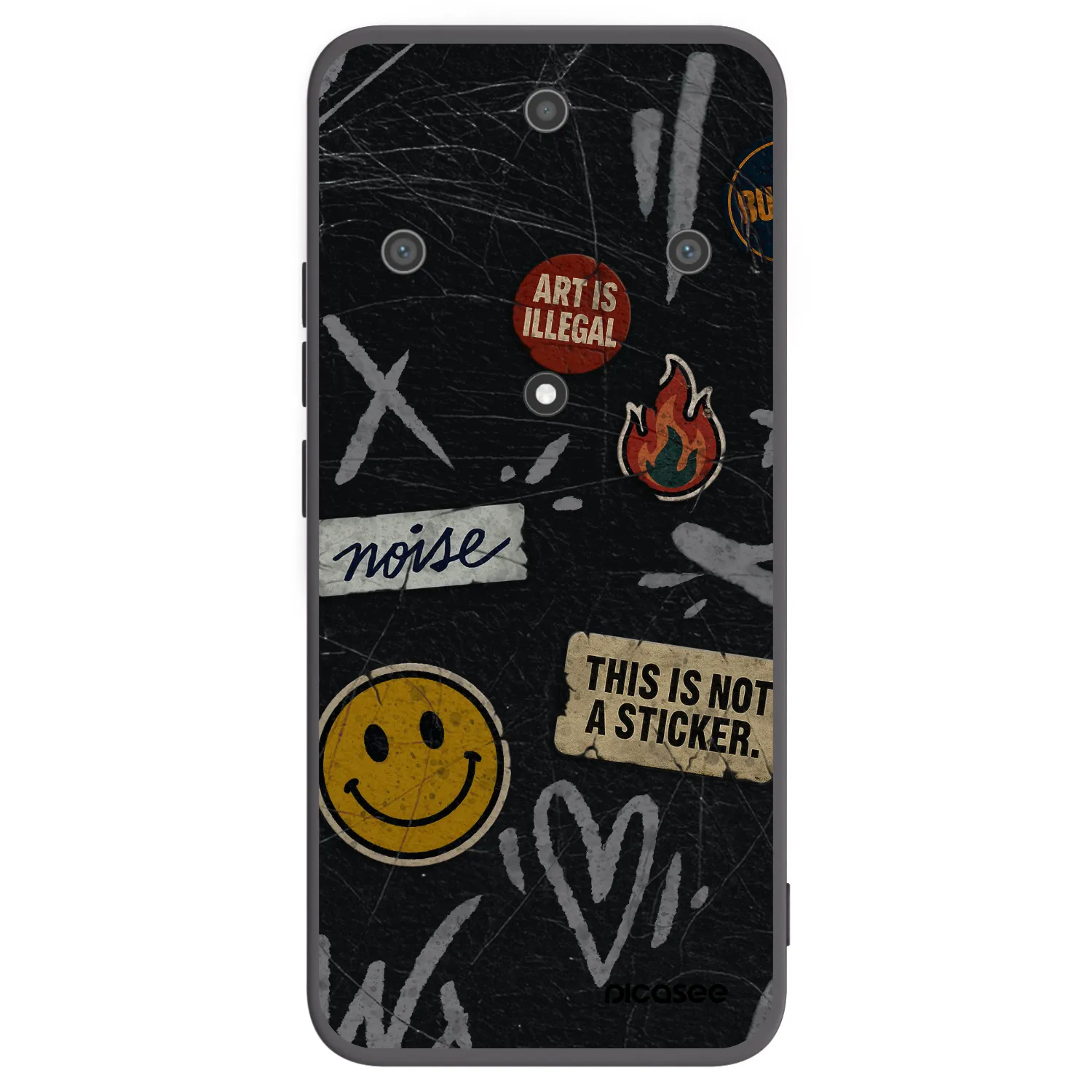 Picasee Honor Magic5 Lite 5G Hülle - Schwarzes Silikon - STICKERS x TAGS