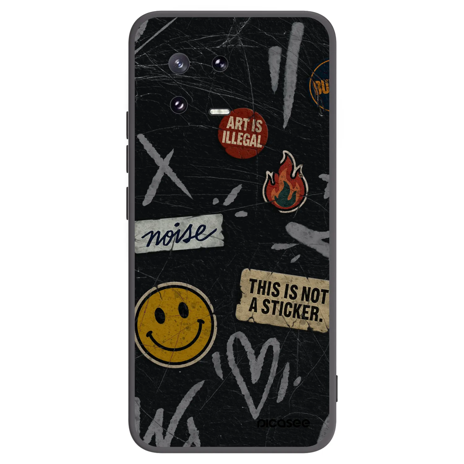 Picasee Xiaomi 13 Pro Hülle - Schwarzes Silikon - STICKERS x TAGS