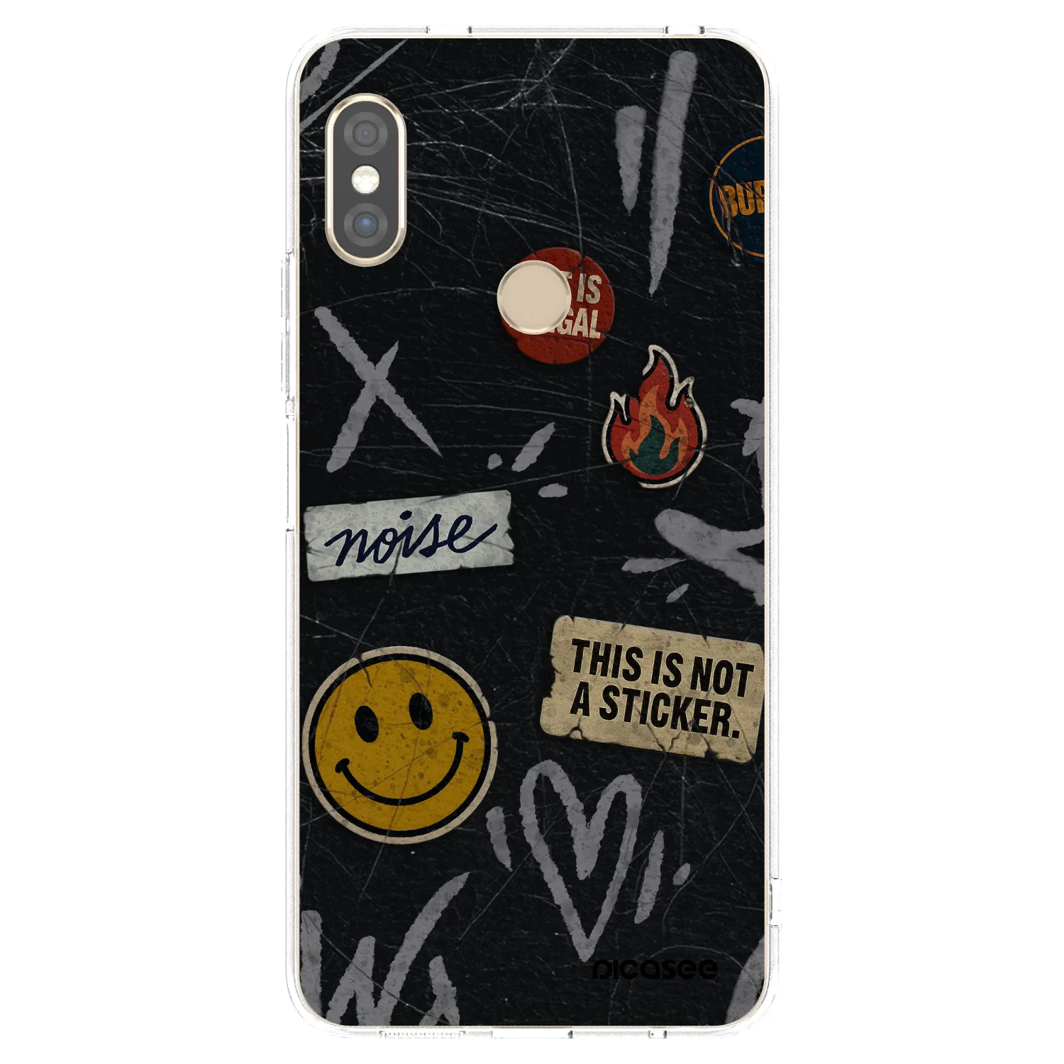 Picasee Xiaomi Redmi Note 5 Global Hülle - Transparentes Silikon - STICKERS x TAGS