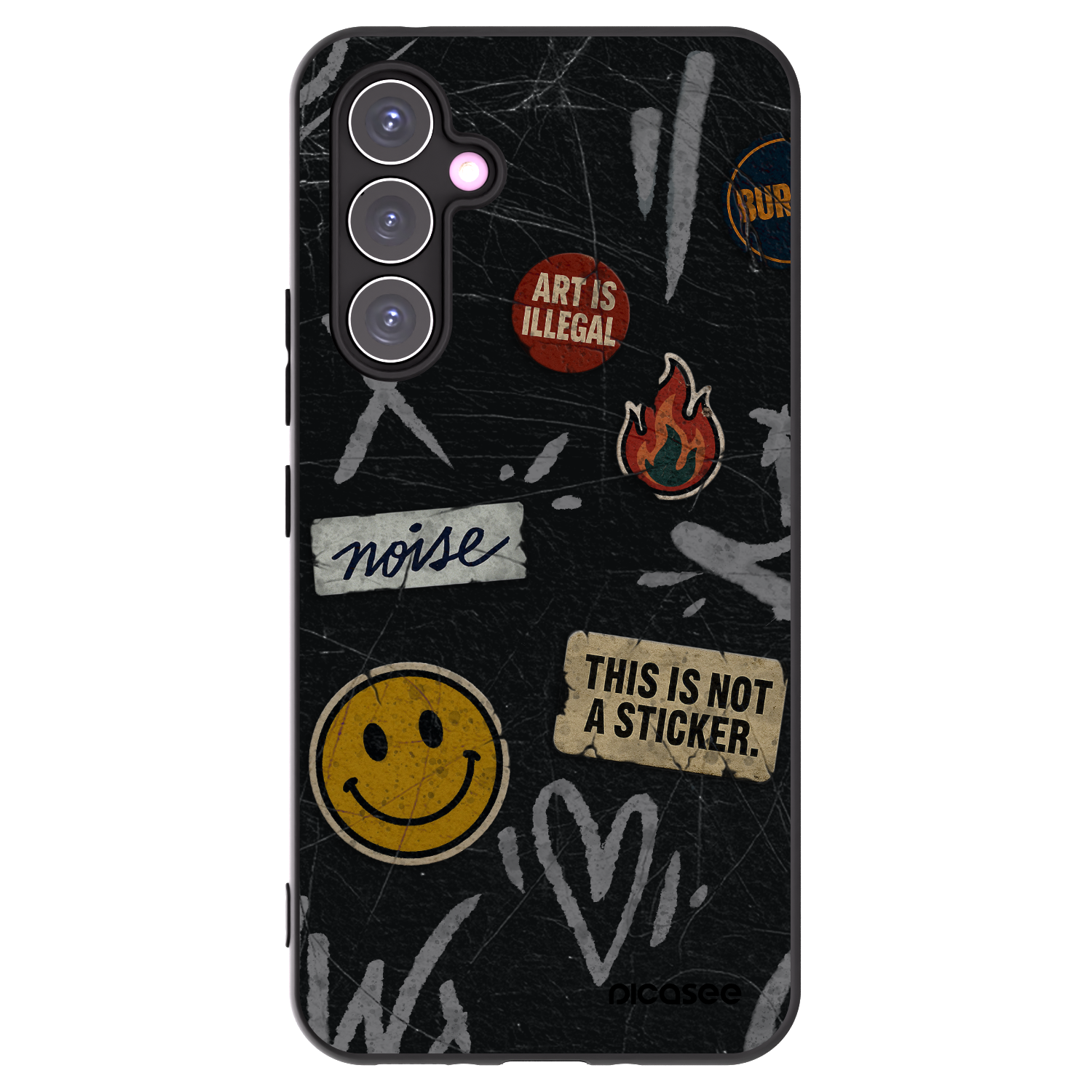 Picasee Samsung Galaxy A54 5G A546B Hülle - Schwarzes Silikon - STICKERS x TAGS
