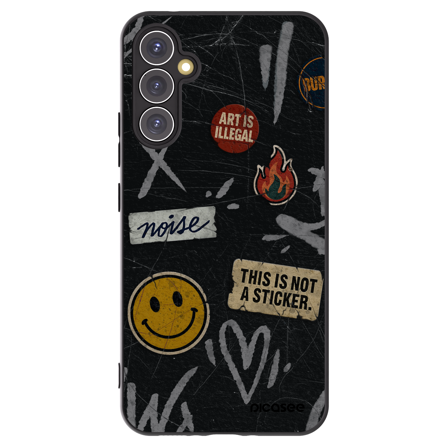 Picasee Samsung Galaxy A34 5G A346B Hülle - Schwarzes Silikon - STICKERS x TAGS