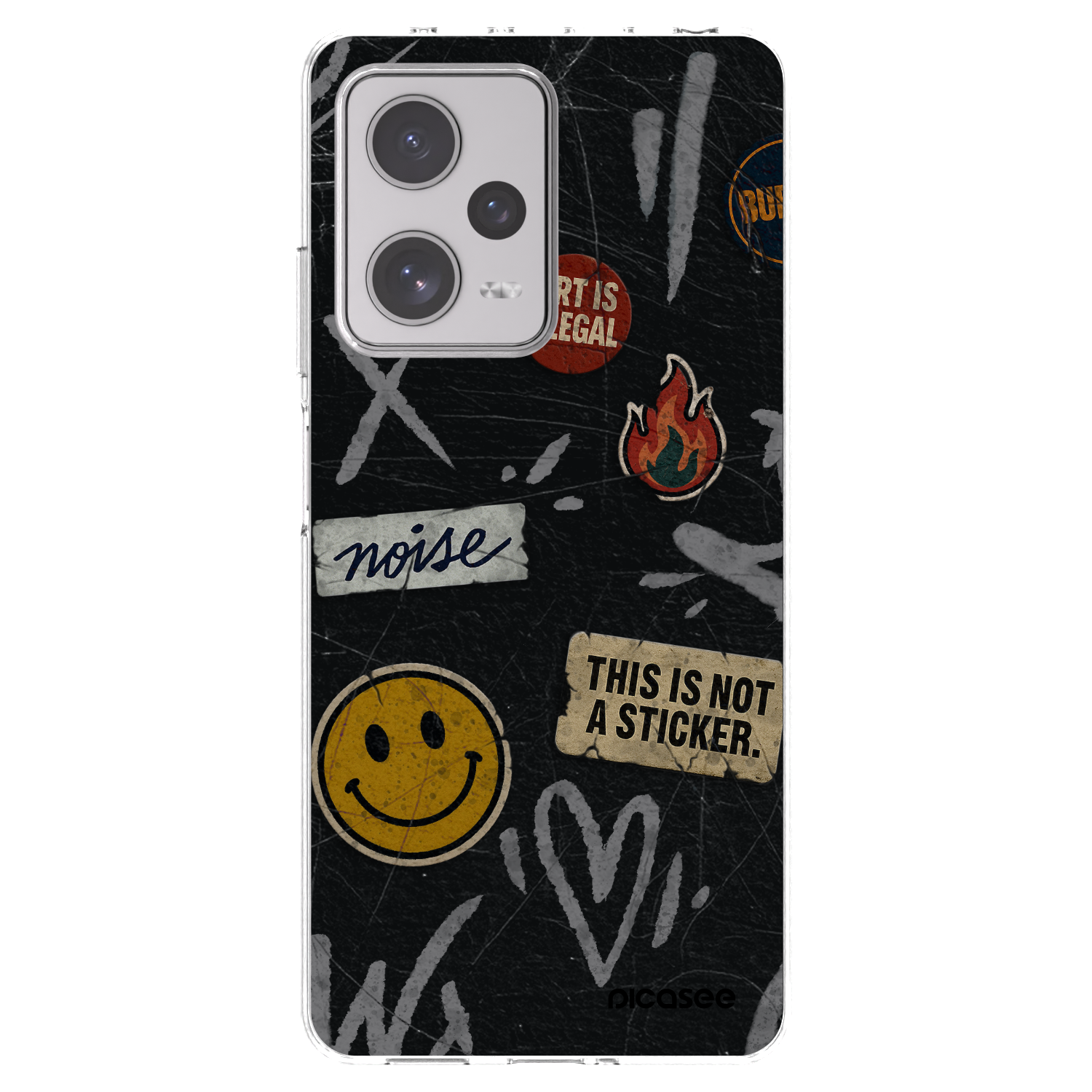 Picasee Xiaomi Redmi Note 12 Pro+ 5G Hülle - Transparentes Silikon - STICKERS x TAGS
