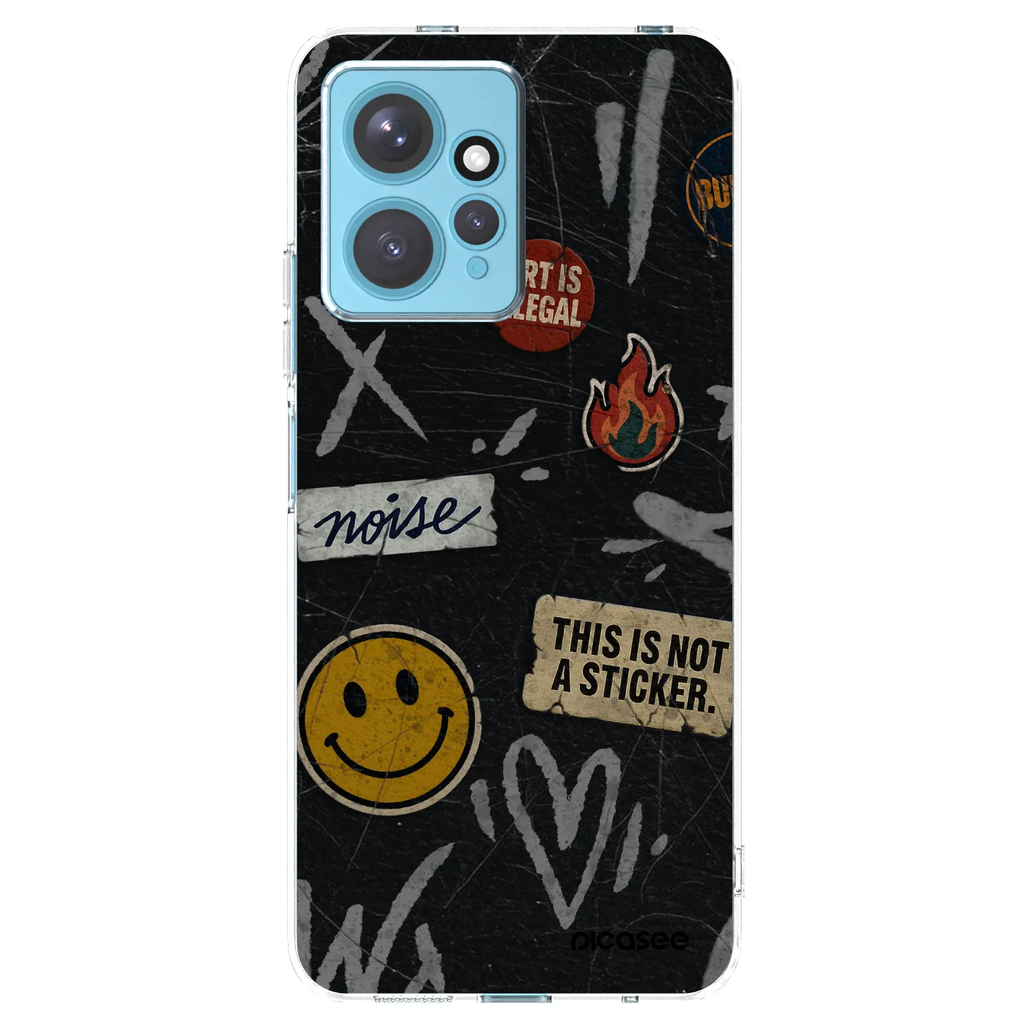 Picasee Xiaomi Redmi Note 12 4G Hülle - Transparentes Silikon - STICKERS x TAGS
