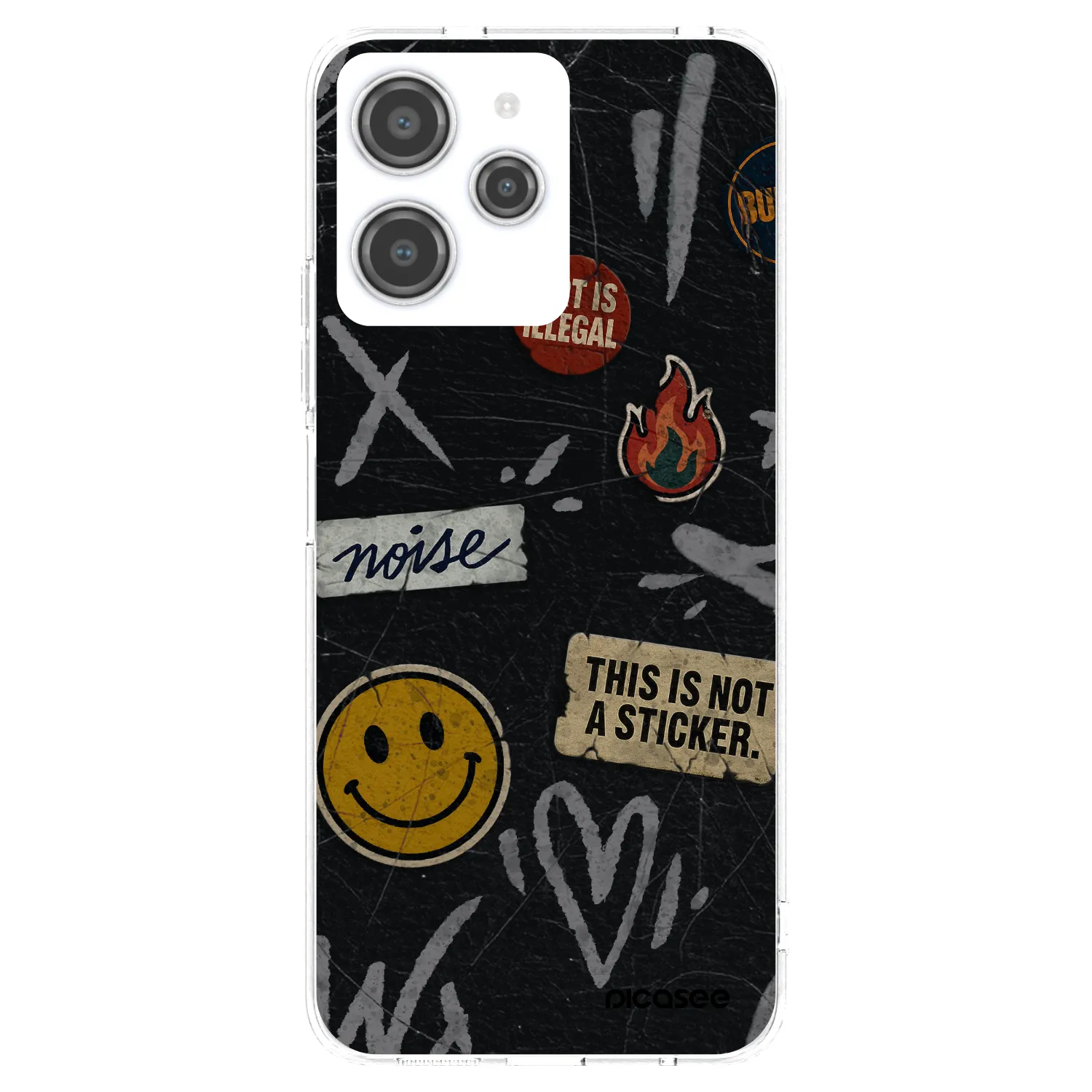 Picasee Xiaomi Redmi 12 4G Hülle - Transparentes Silikon - STICKERS x TAGS