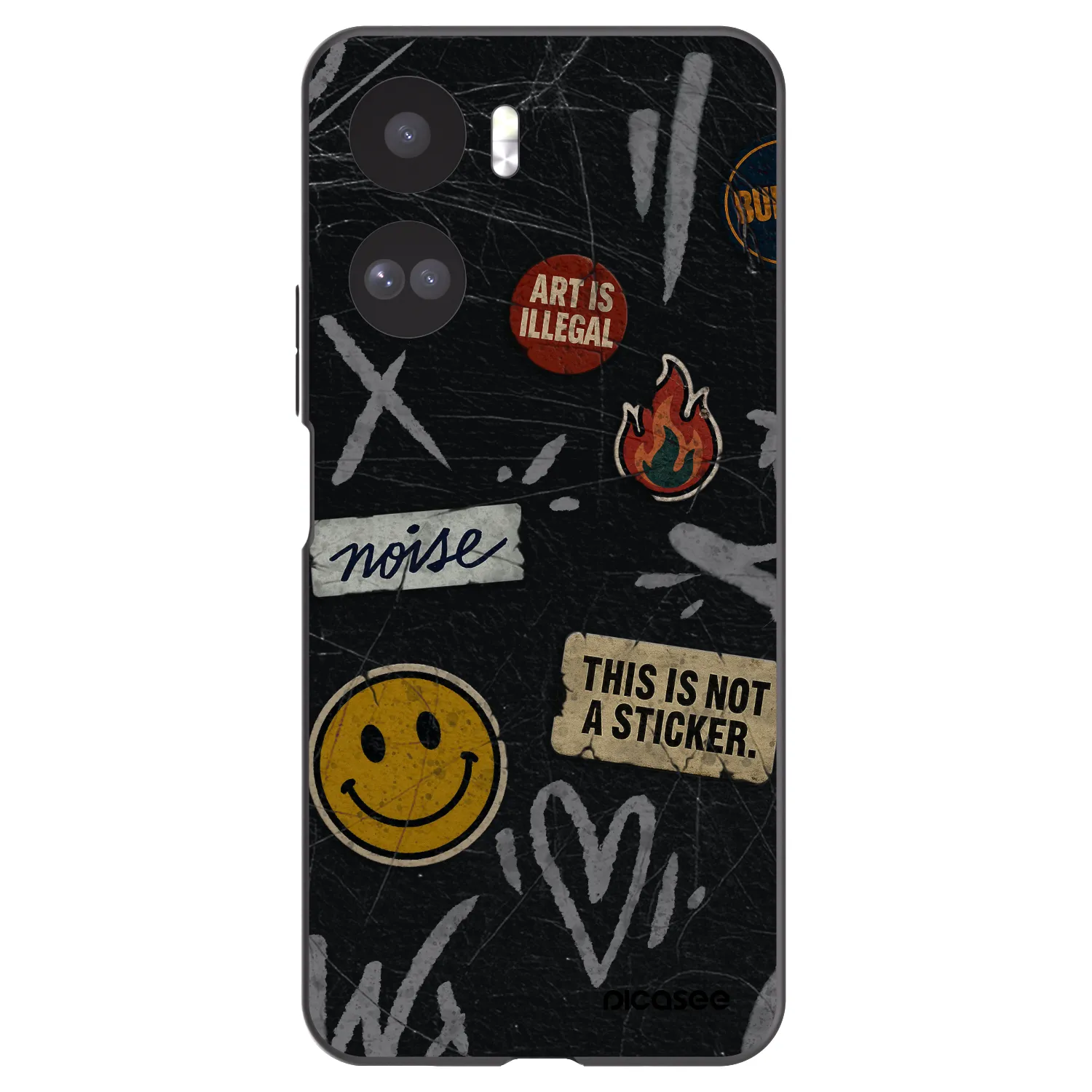 Picasee Honor 90 Lite 5G Hülle - Schwarzes Silikon - STICKERS x TAGS