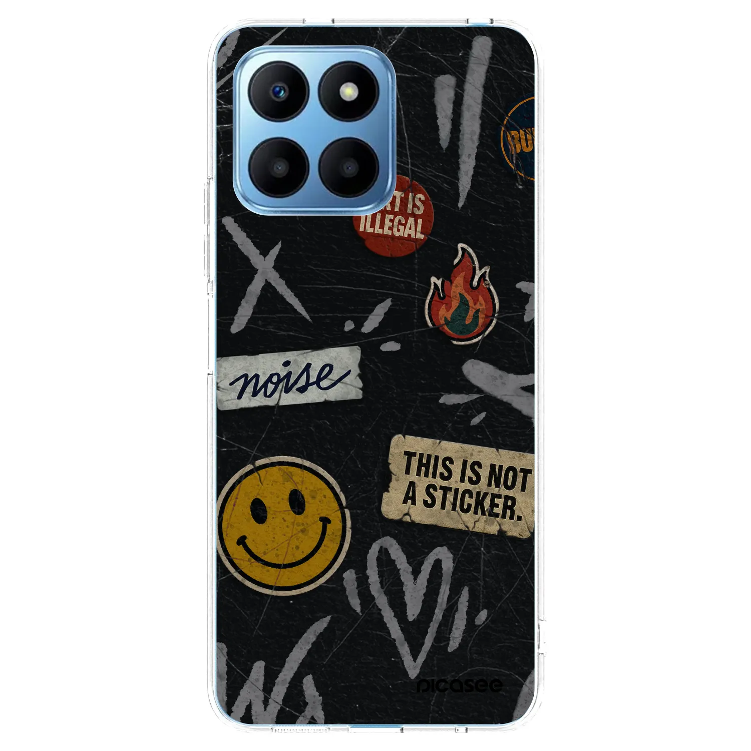 Picasee Honor 70 Lite Hülle - Transparentes Silikon - STICKERS x TAGS