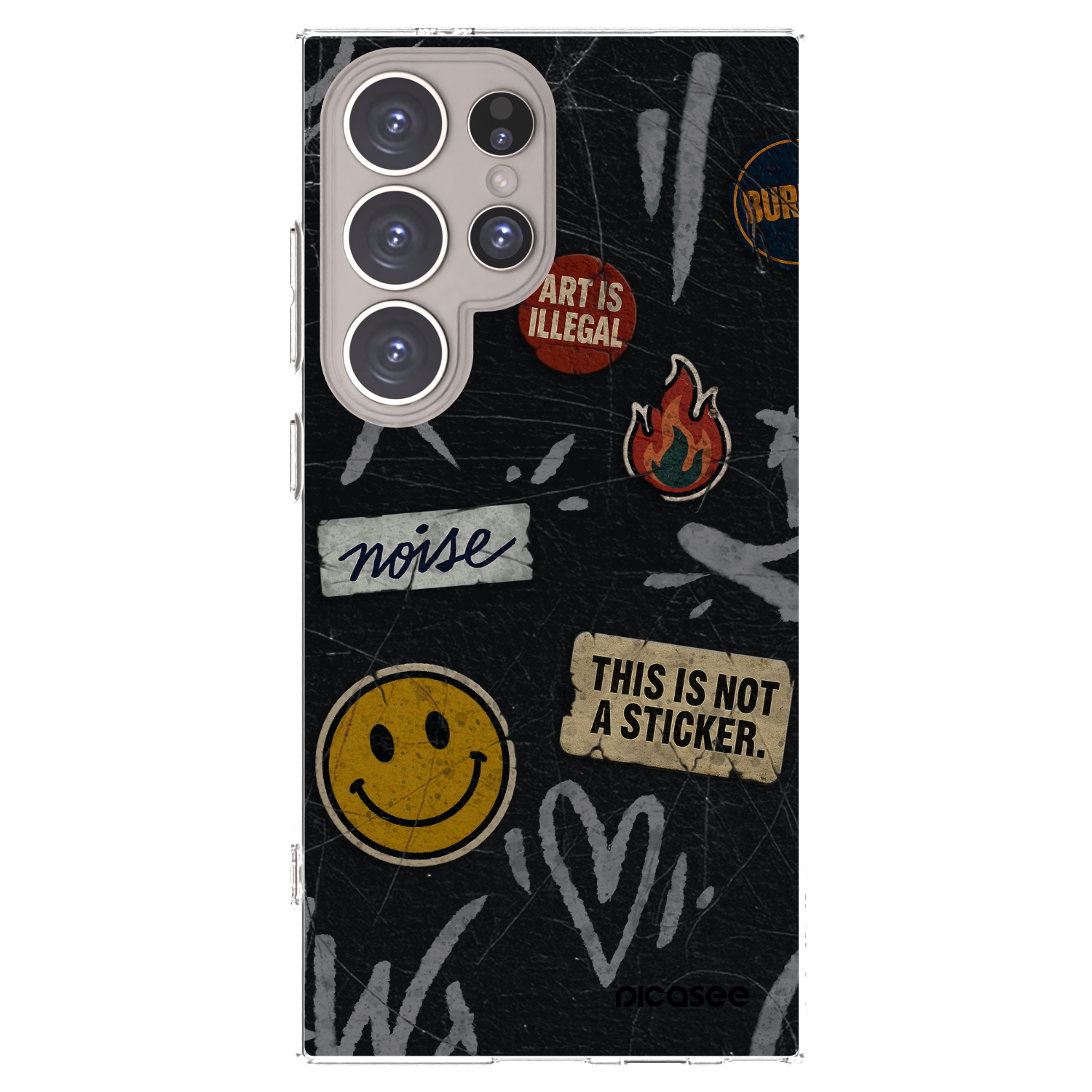 Picasee Samsung Galaxy S24 Ultra S928B 5G Hülle - Transparentes Silikon - STICKERS x TAGS