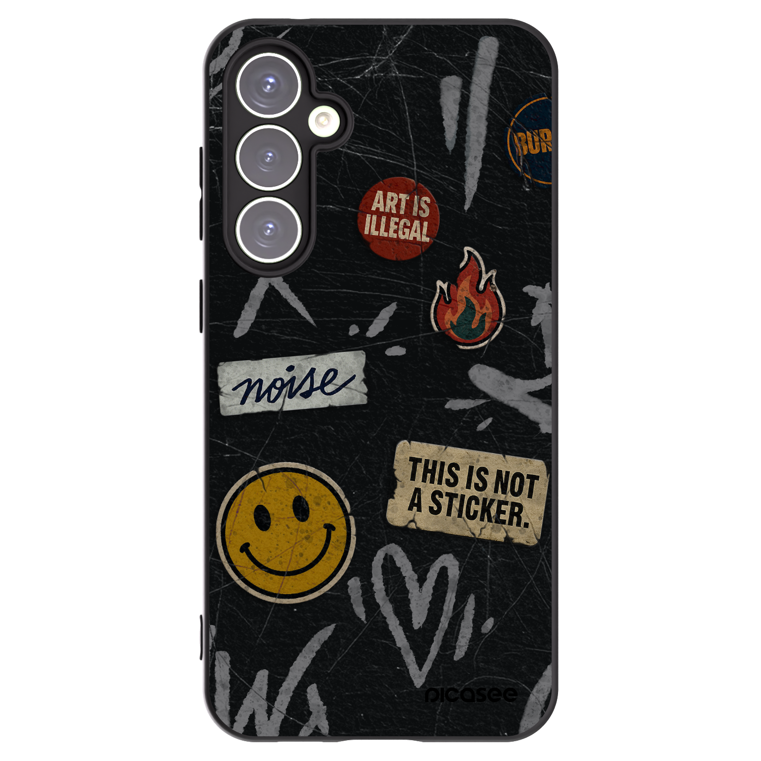Picasee Samsung Galaxy S23 FE S711B Hülle - Schwarzes Silikon - STICKERS x TAGS