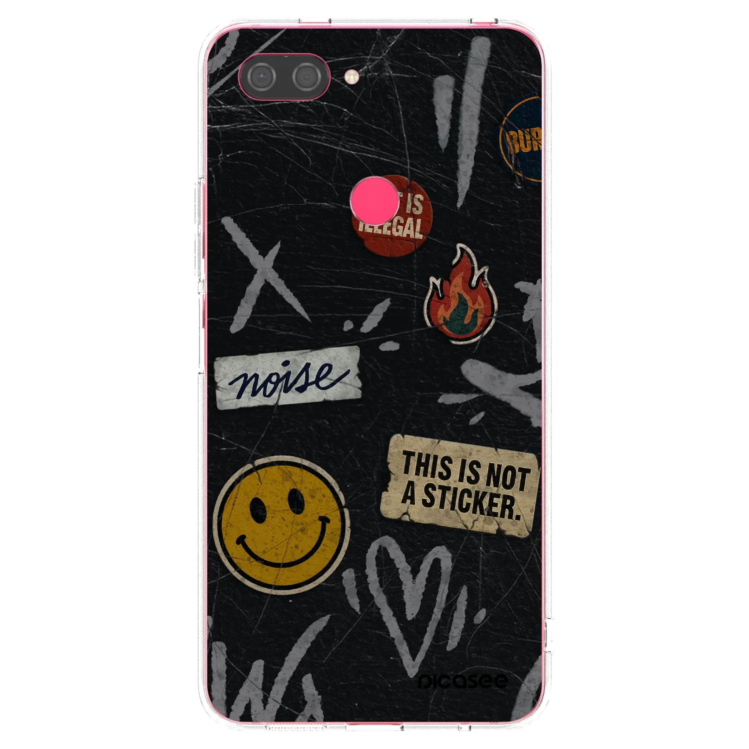 Picasee Xiaomi Mi 8 Lite Hülle - Transparentes Silikon - STICKERS x TAGS