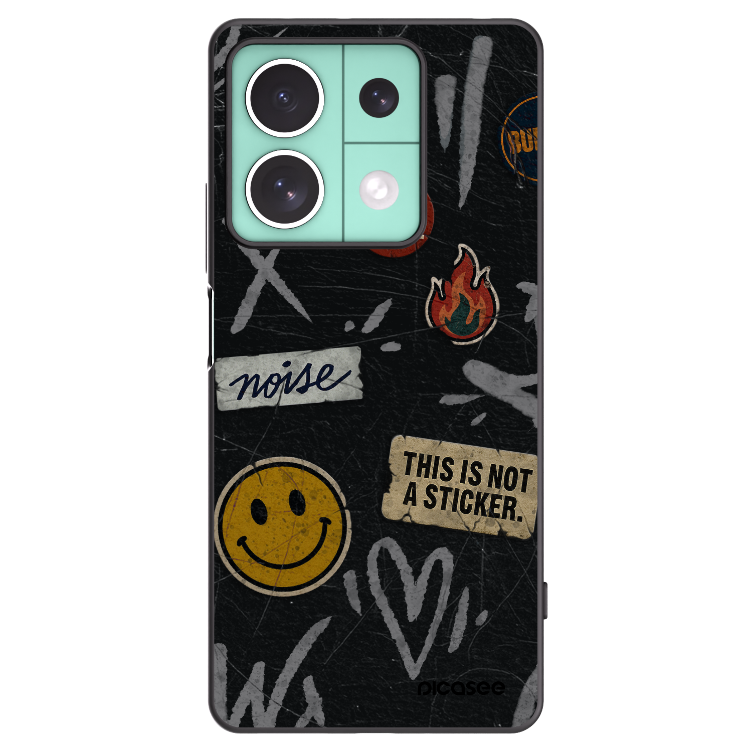 Picasee Xiaomi Redmi Note 13 5G Hülle - Schwarzes Silikon - STICKERS x TAGS