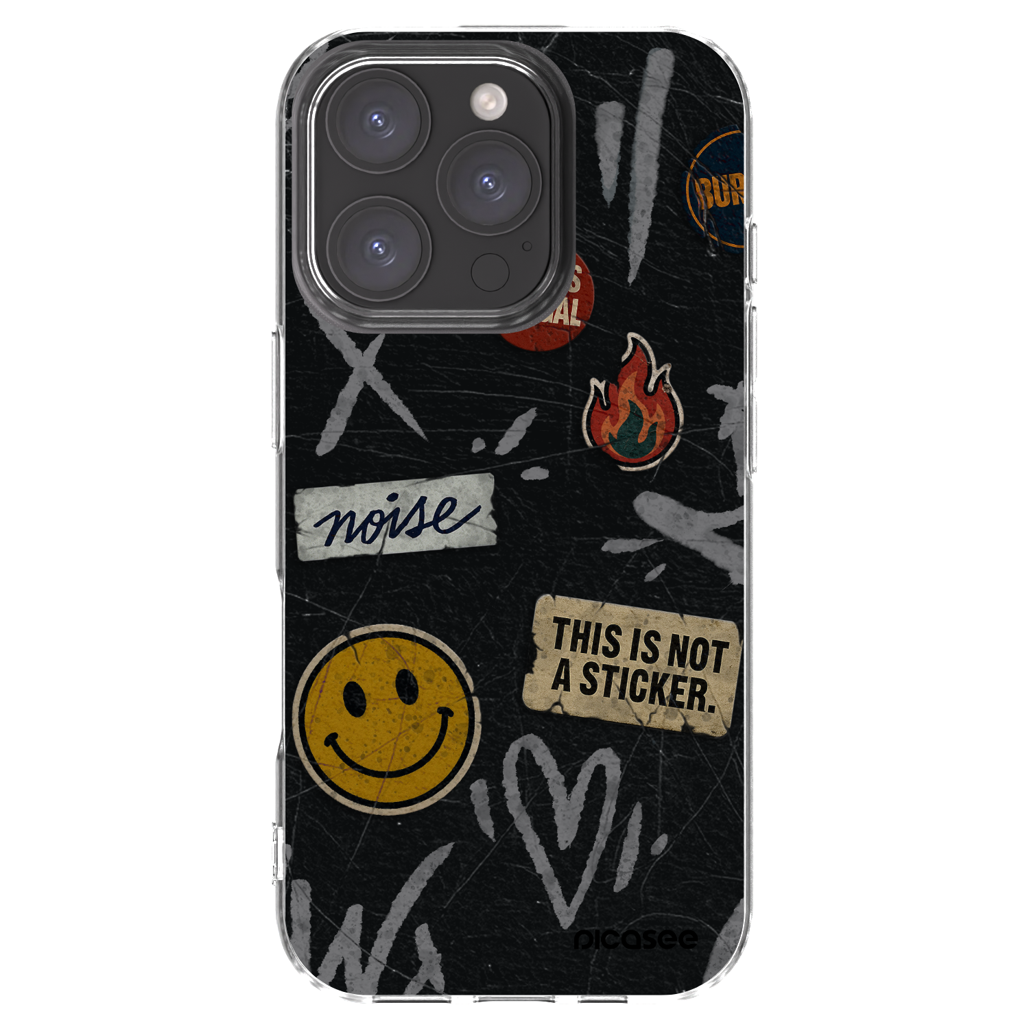 Picasee Apple iPhone 16 Pro Hülle - Transparentes Silikon - STICKERS x TAGS