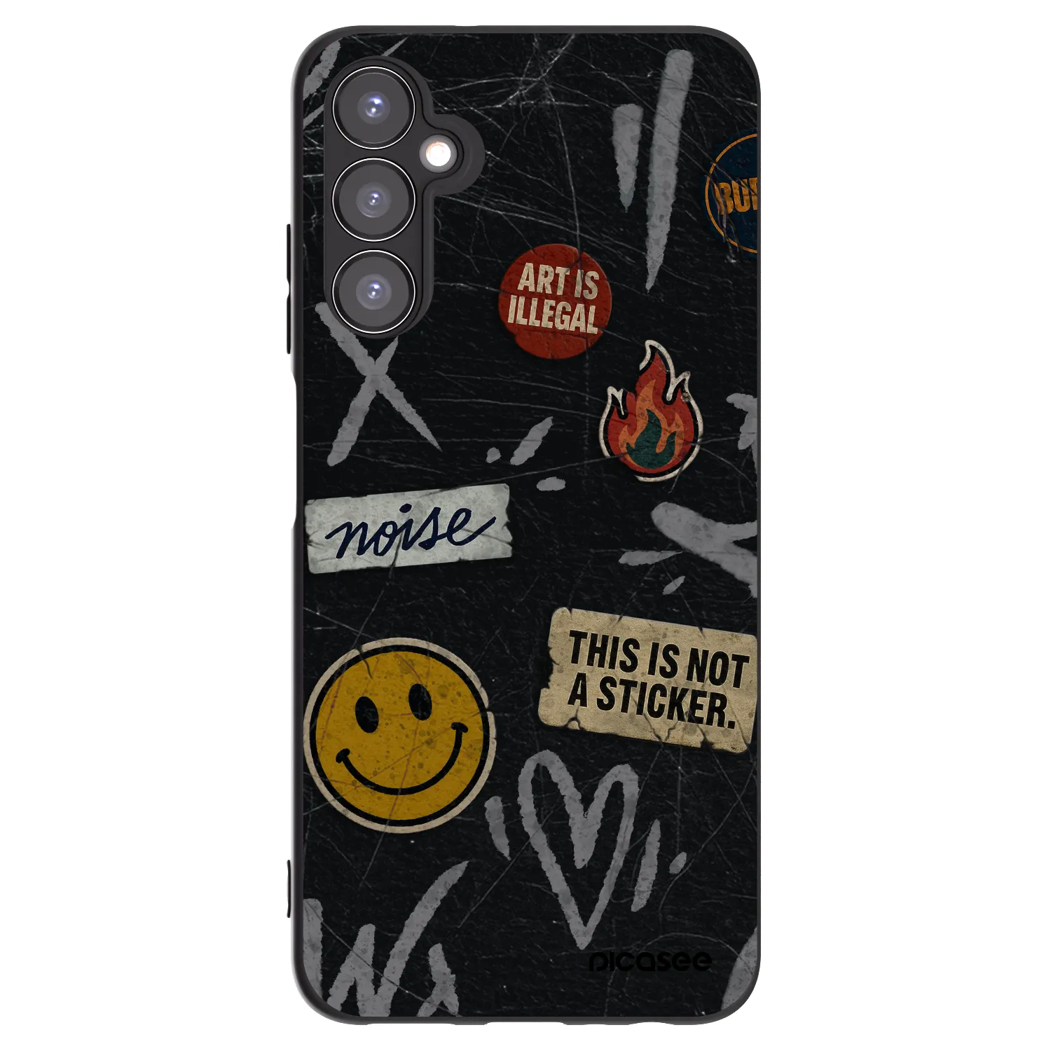 Picasee Samsung Galaxy A05s A057G Hülle - Schwarzes Silikon - STICKERS x TAGS