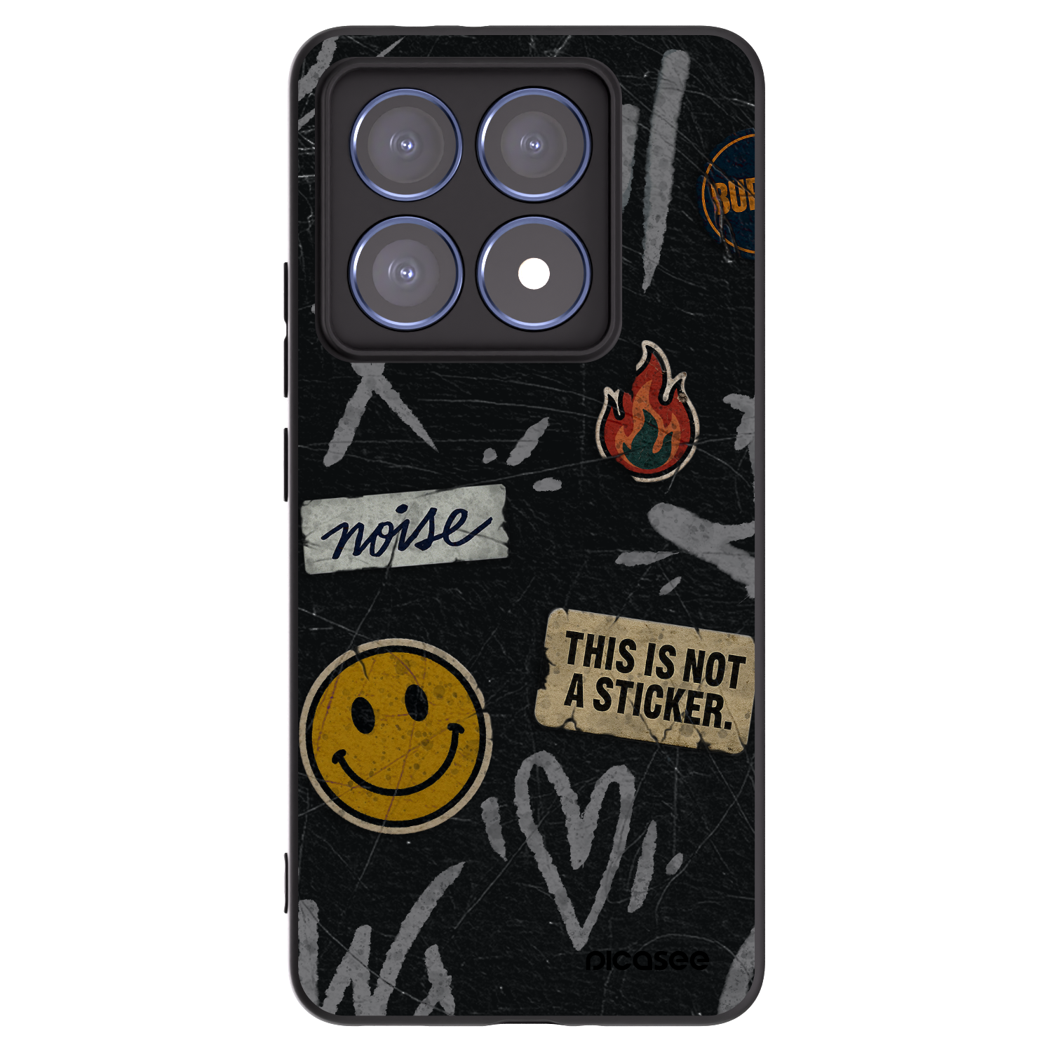 Picasee Xiaomi 14T Pro Hülle - Schwarzes Silikon - STICKERS x TAGS