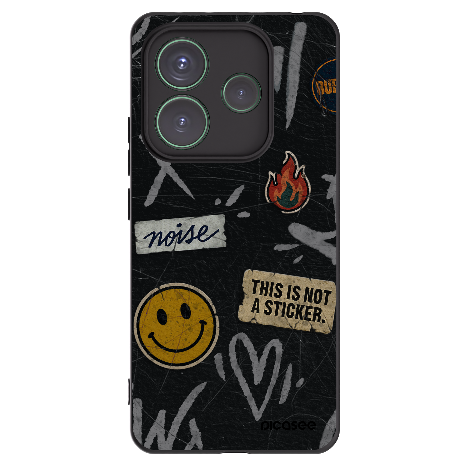 Picasee Xiaomi Redmi Note 14 5G Hülle - Schwarzes Silikon - STICKERS x TAGS