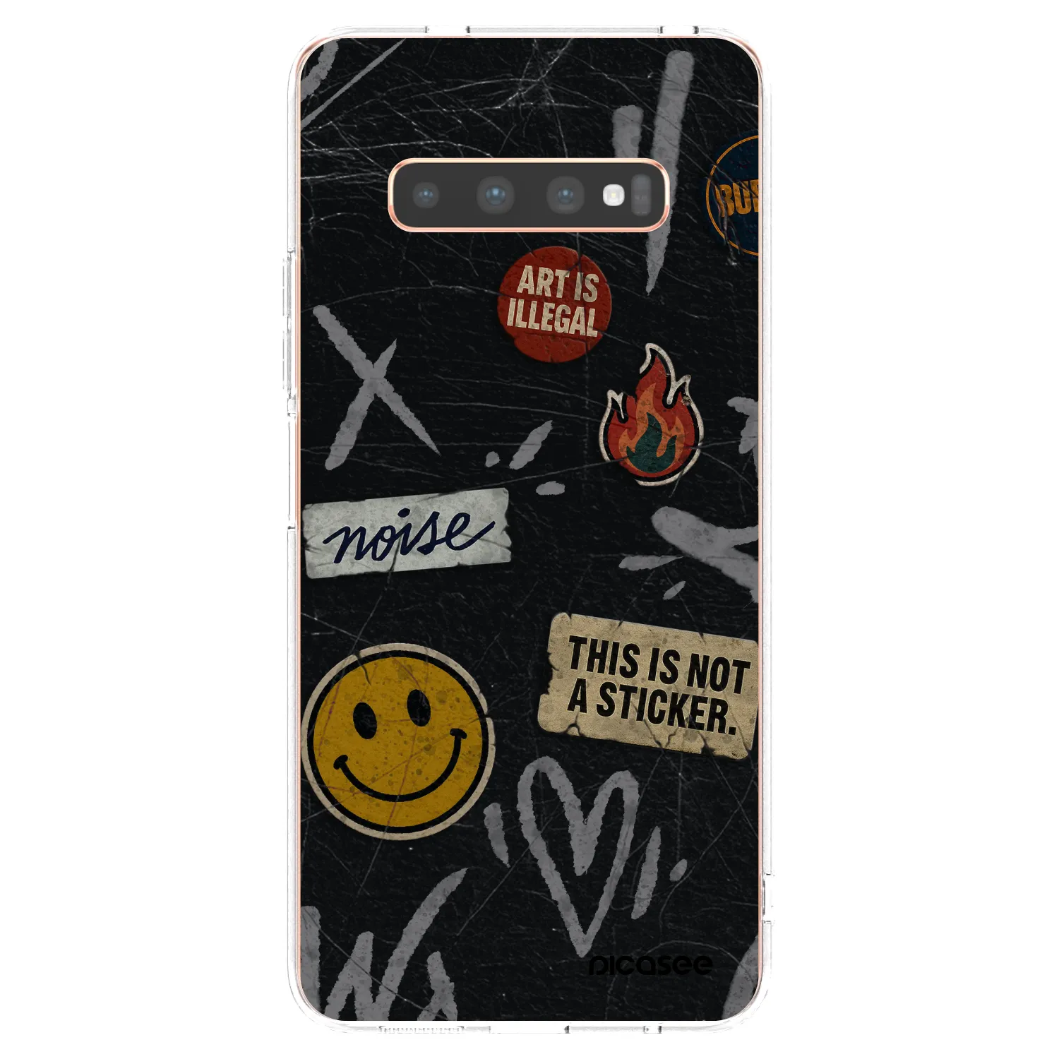 Picasee Samsung Galaxy S10 Plus G975 Hülle - Transparentes Silikon - STICKERS x TAGS