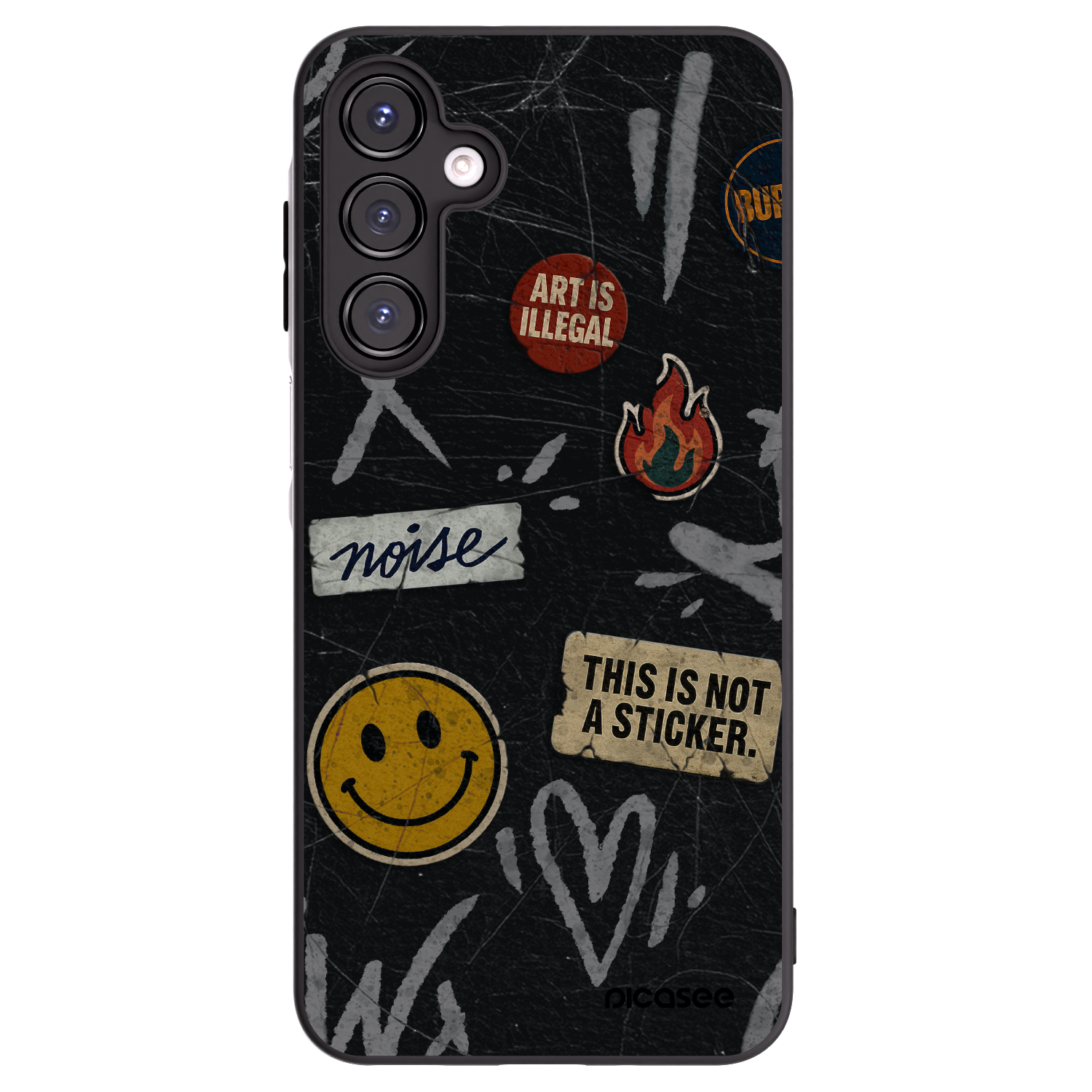 Picasee Samsung Galaxy A16 5G Hülle - Schwarzes Silikon - STICKERS x TAGS
