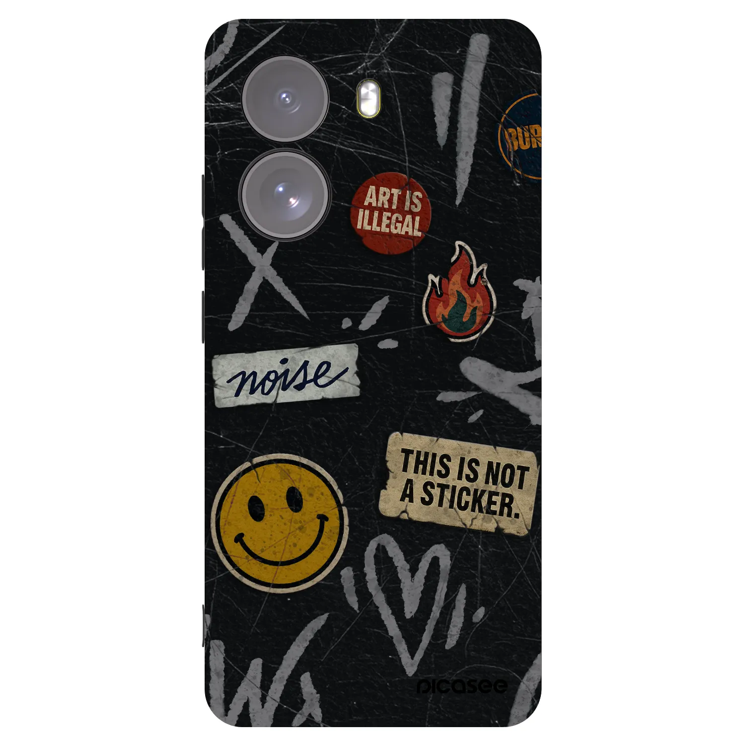 Picasee Xiaomi Poco X7 Hülle - Schwarzes Silikon - STICKERS x TAGS