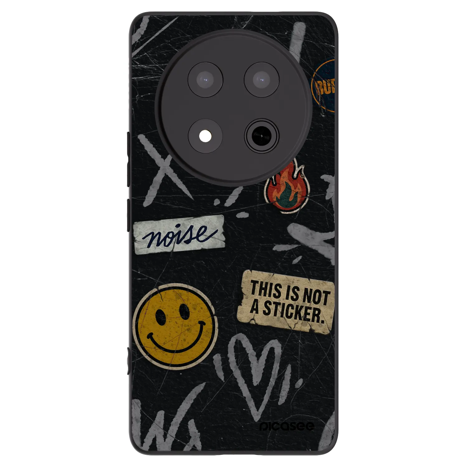 Picasee Honor Magic7 Lite 5G Hülle - Schwarzes Silikon - STICKERS x TAGS