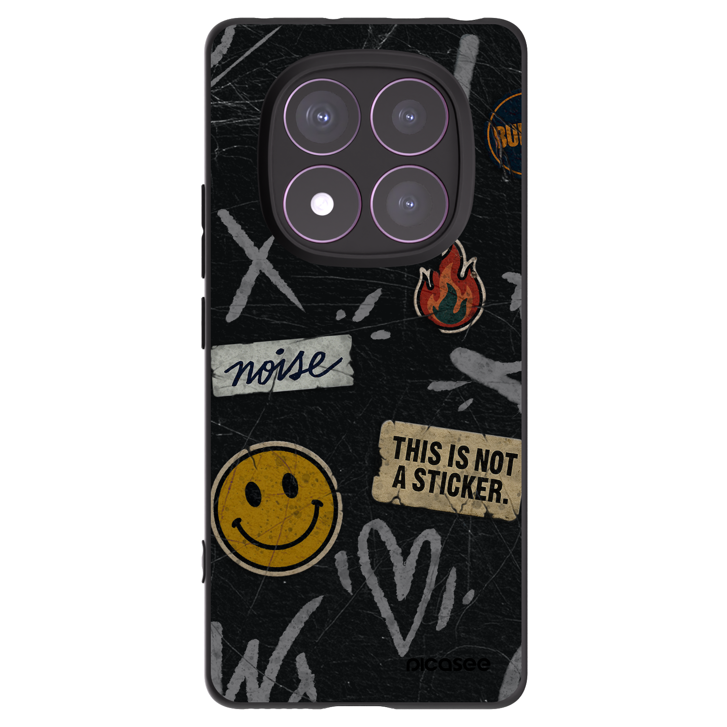 Picasee Xiaomi Redmi Note 14 Pro 4G Hülle - Schwarzes Silikon - STICKERS x TAGS