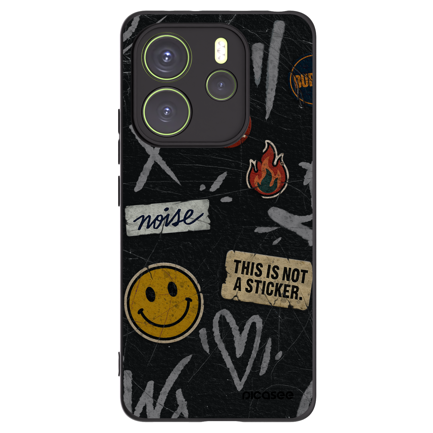 Picasee Xiaomi Redmi Note 14 4G Hülle - Schwarzes Silikon - STICKERS x TAGS