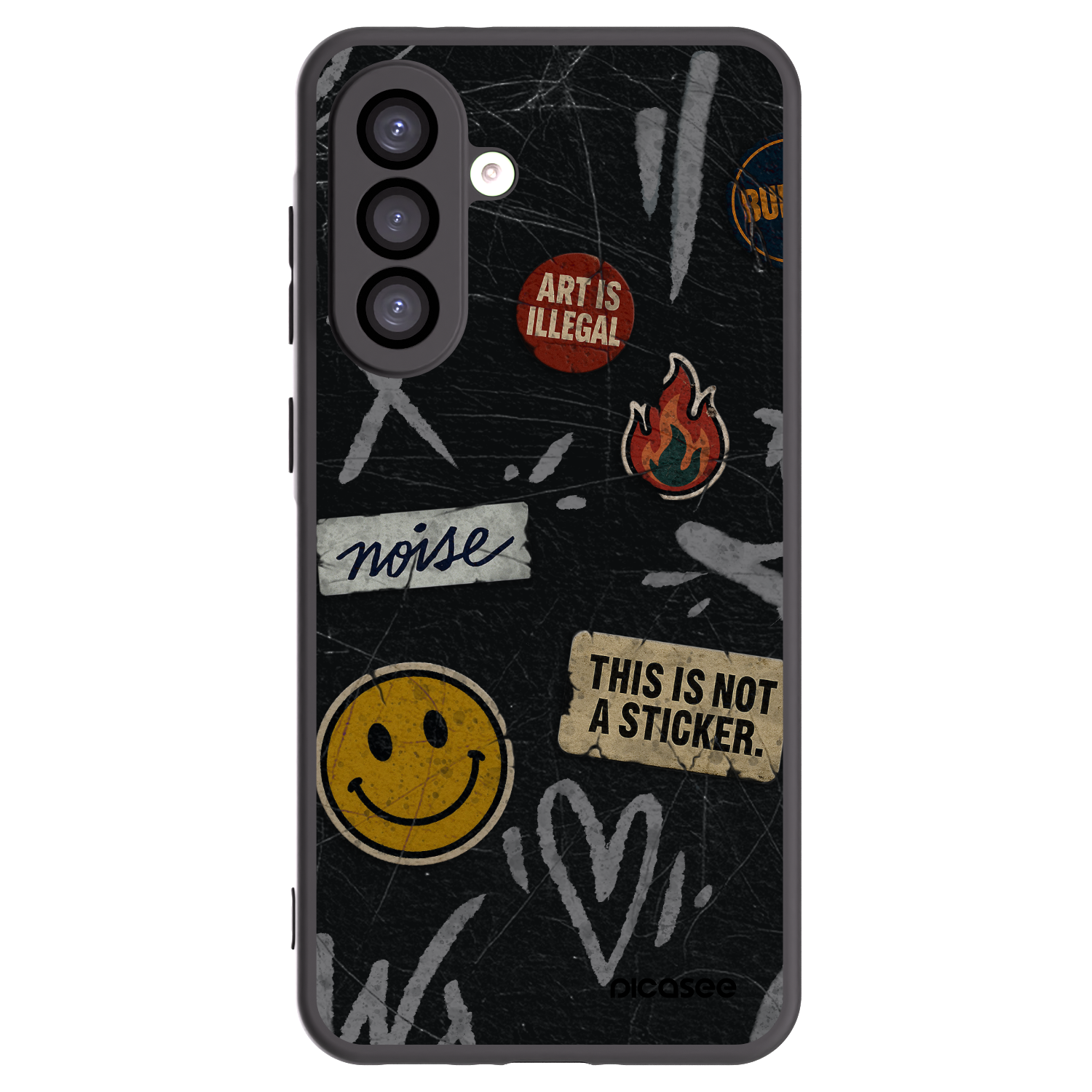 Picasee Samsung Galaxy A26 5G A266B Hülle - Schwarzes Silikon - STICKERS x TAGS