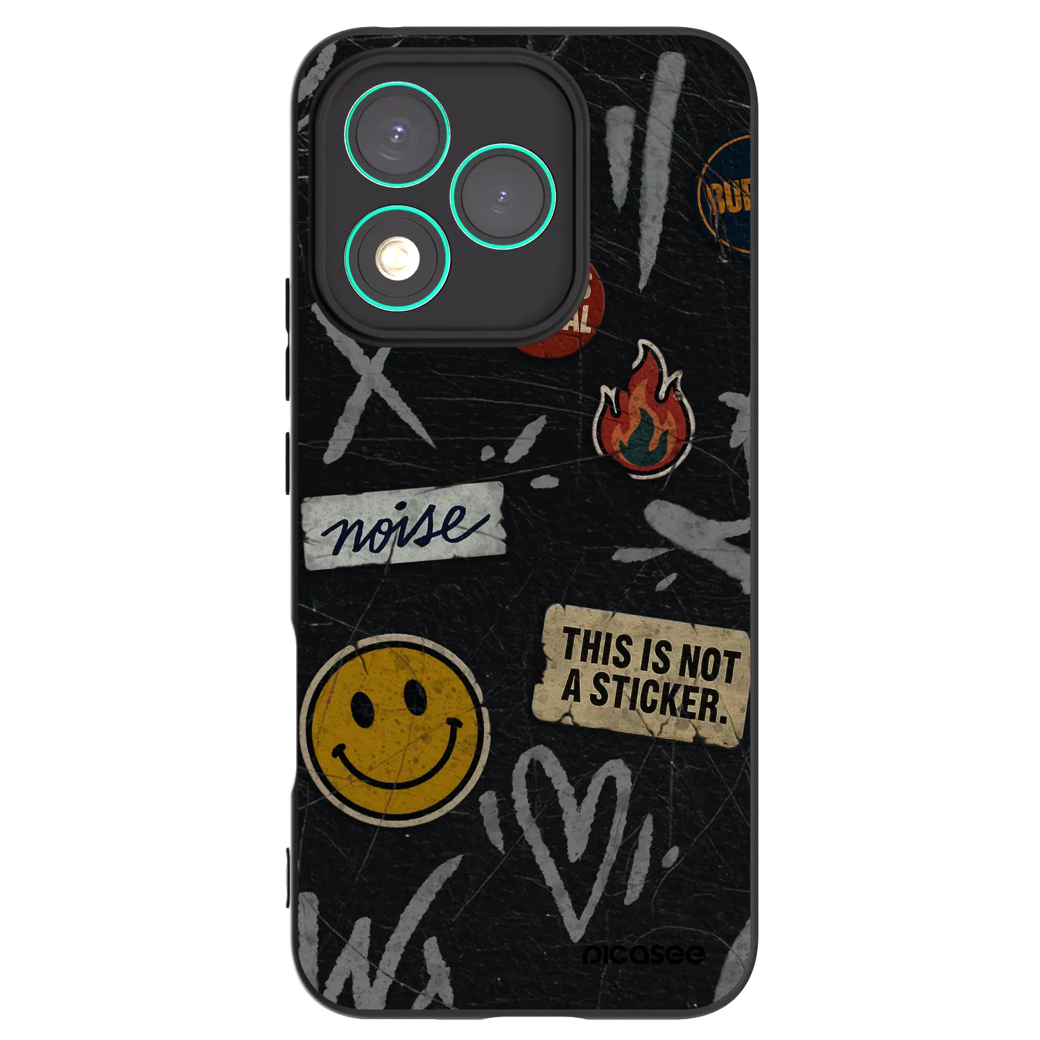 Picasee Honor 400 Lite 5G Hülle - Schwarzes Silikon - STICKERS x TAGS