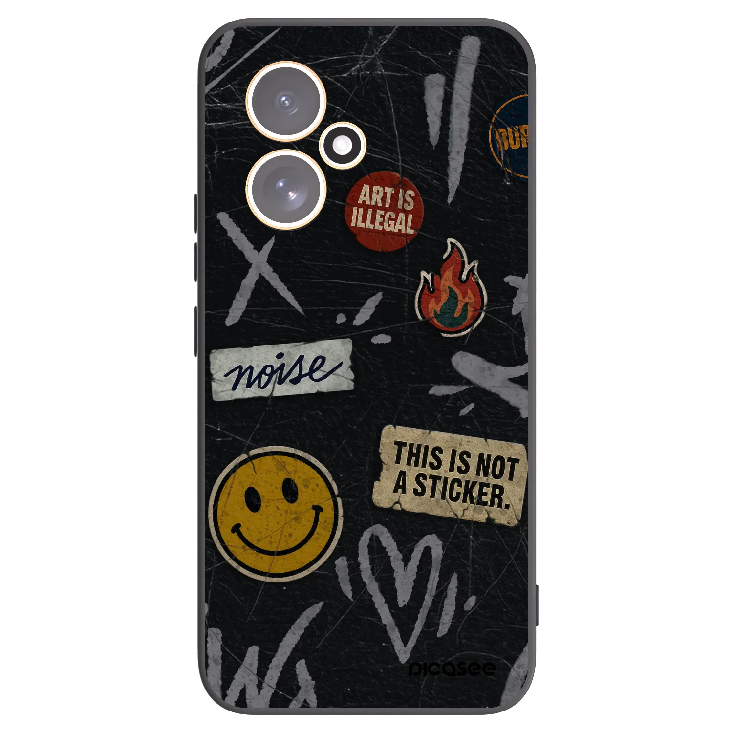 Picasee Honor 400 5G Hülle - Schwarzes Silikon - STICKERS x TAGS