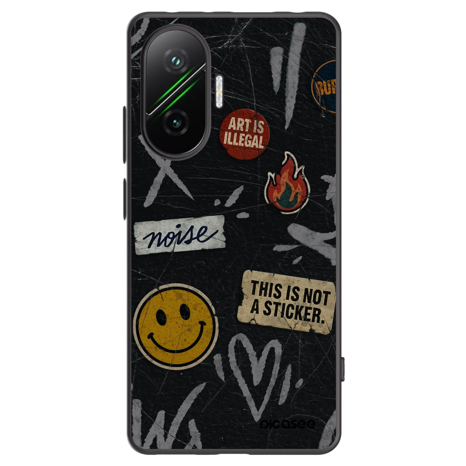 Picasee Xiaomi Poco F7 5G Hülle - Schwarzes Silikon - STICKERS x TAGS