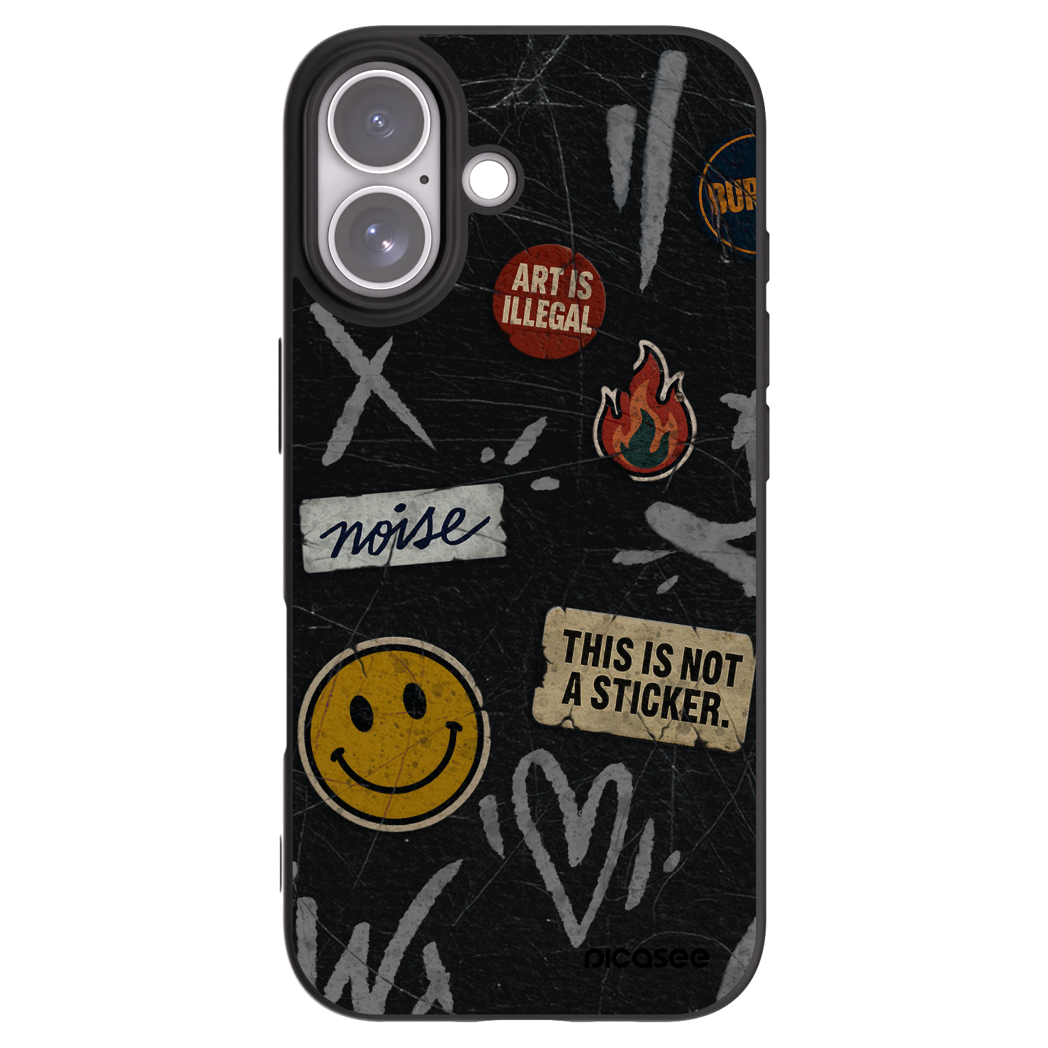 Picasee Apple iPhone 17 Hülle - Schwarzes Silikon - STICKERS x TAGS