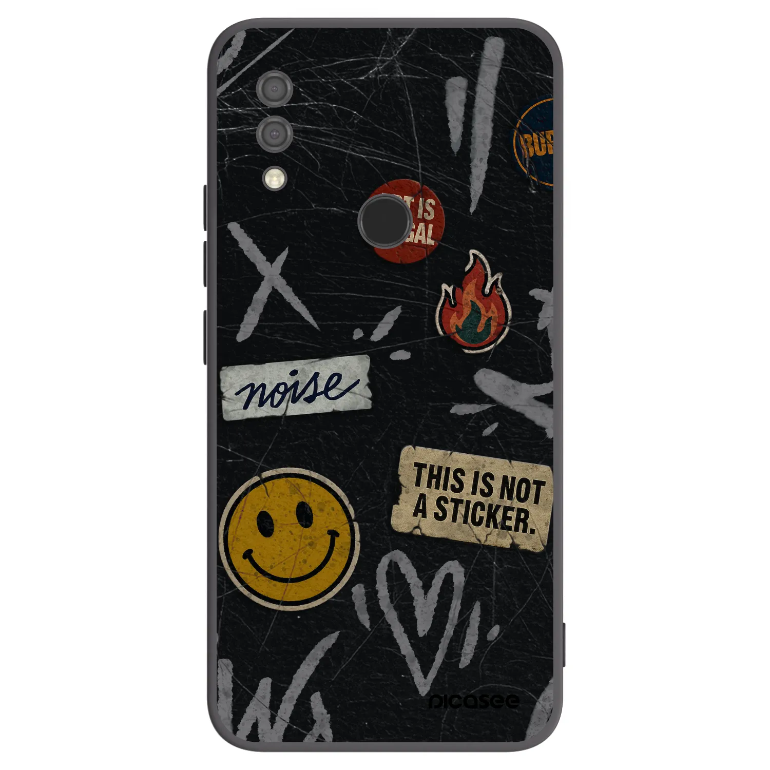 Picasee Xiaomi Redmi 7 Hülle - Schwarzes Silikon - STICKERS x TAGS