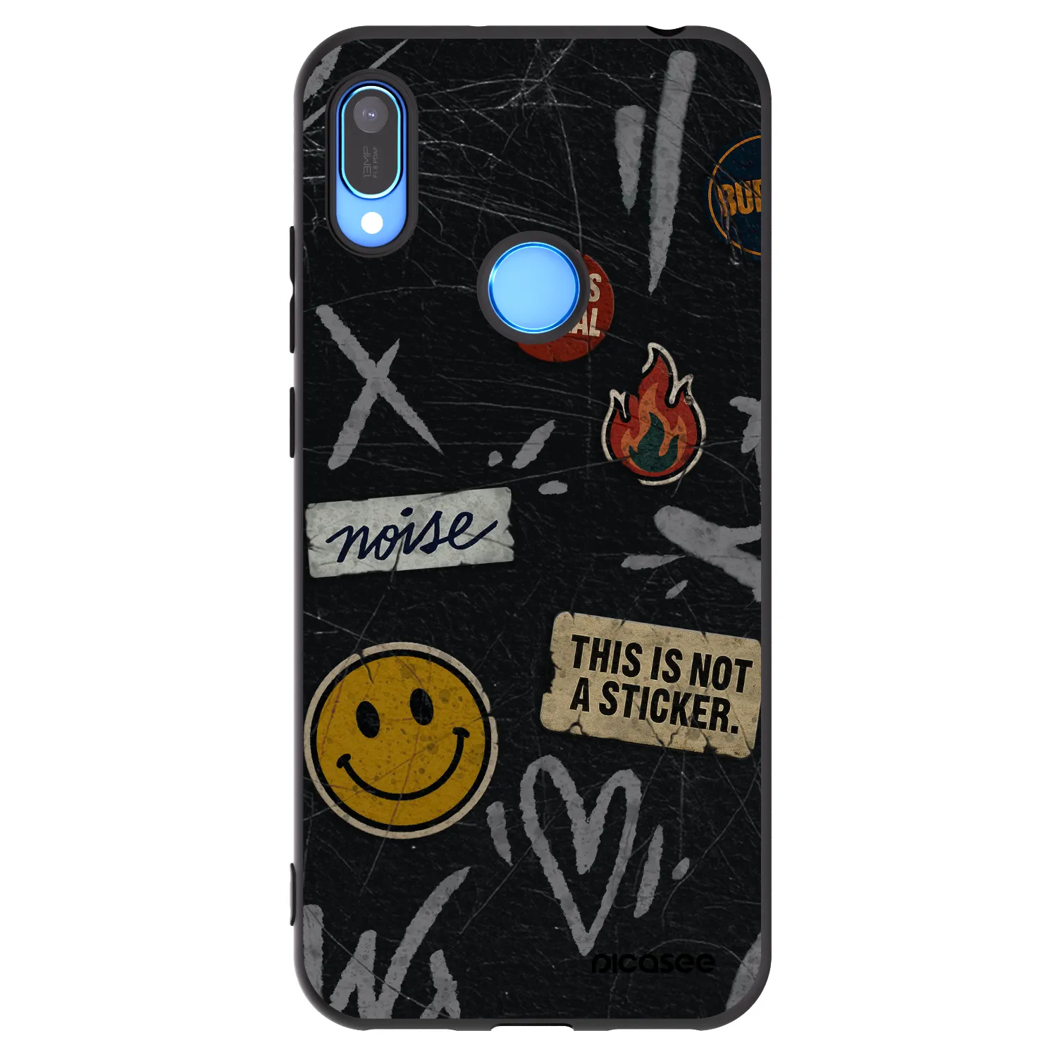 Picasee Huawei Y6 2019 Hülle - Schwarzes Silikon - STICKERS x TAGS