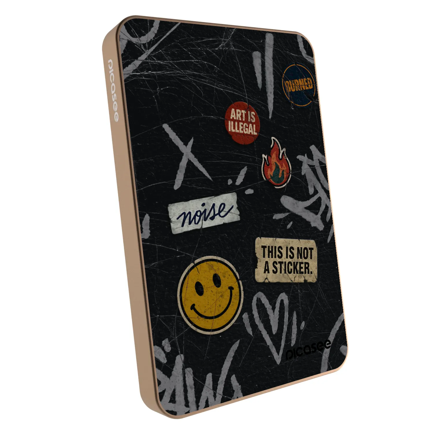 Picasee Powerbank mit MagSafe 5 000 mAh Golden - STICKERS x TAGS