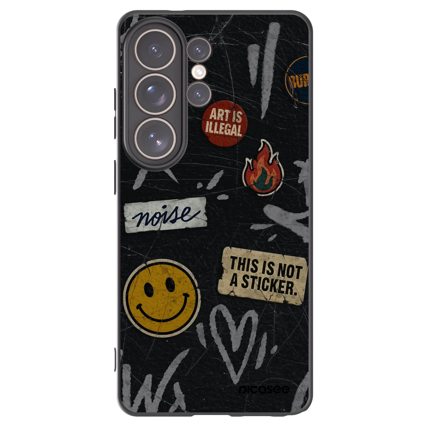 Picasee Samsung Galaxy S26 Ultra Hülle - Schwarzes Silikon - STICKERS x TAGS