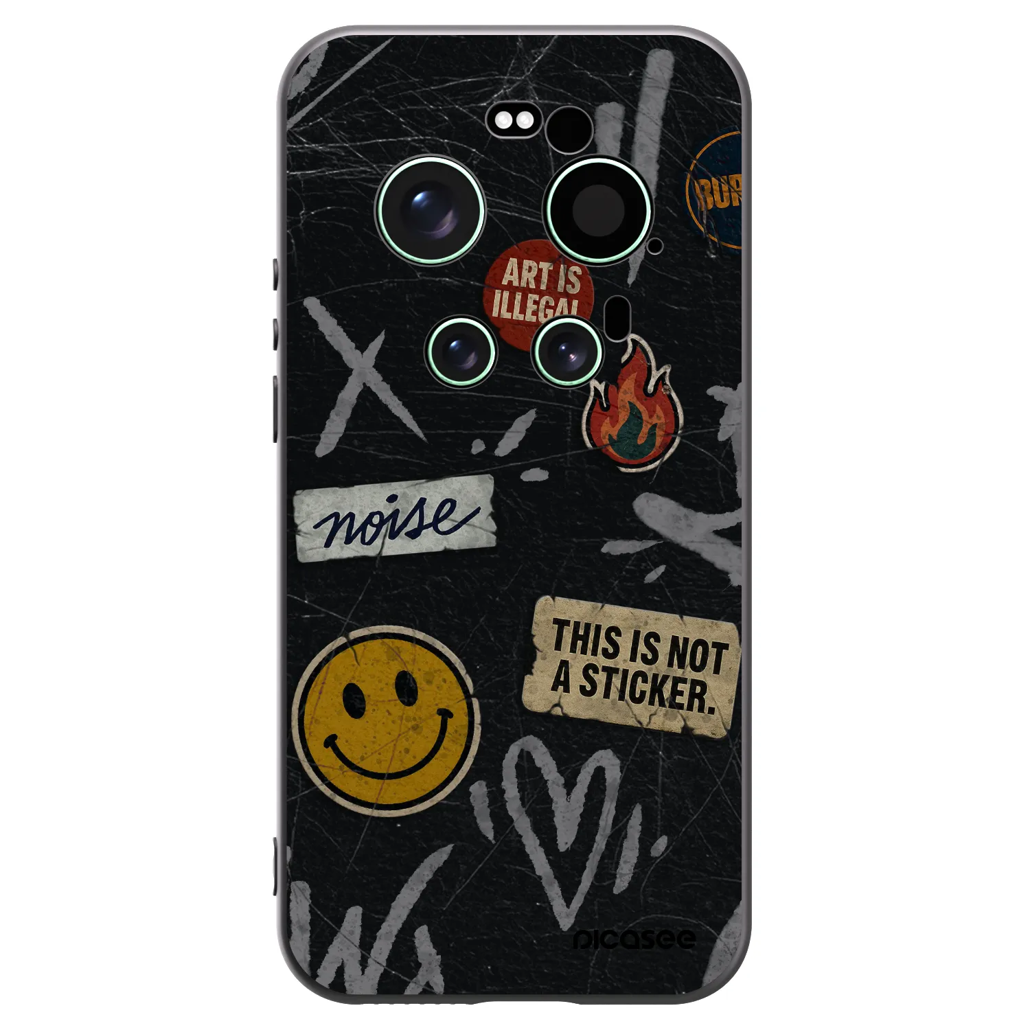 Picasee Xiaomi 17 Ultra Hülle - Schwarzes Silikon - STICKERS x TAGS