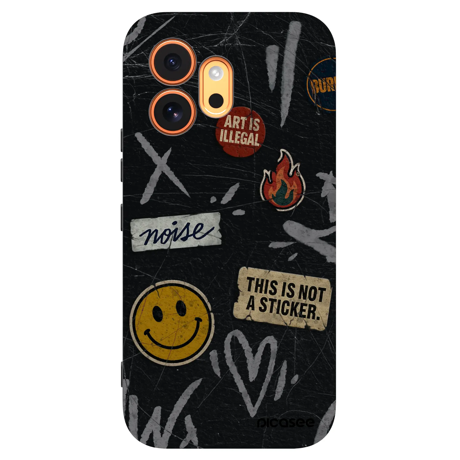Picasee Honor 600 Hülle - Schwarzes Silikon - STICKERS x TAGS