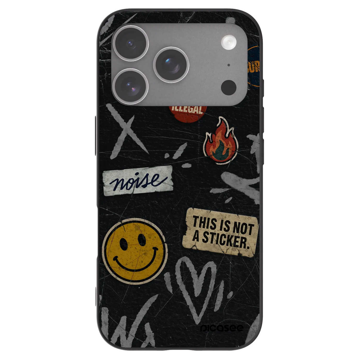 Picasee Apple iPhone 18 Pro Hülle - Schwarzes Silikon - STICKERS x TAGS