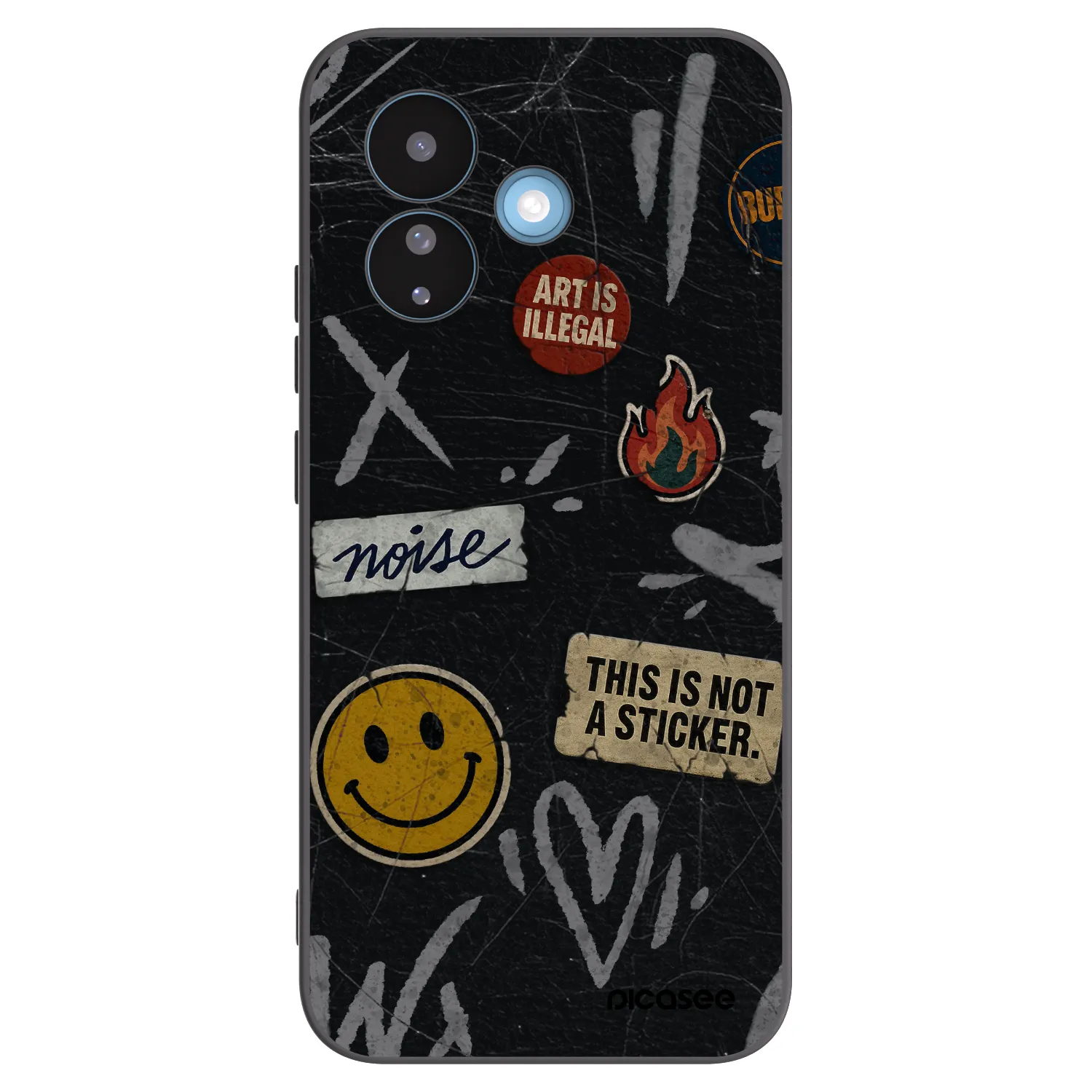 Picasee Xiaomi Redmi Note 17 Pro 5G Hülle - Schwarzes Silikon - STICKERS x TAGS