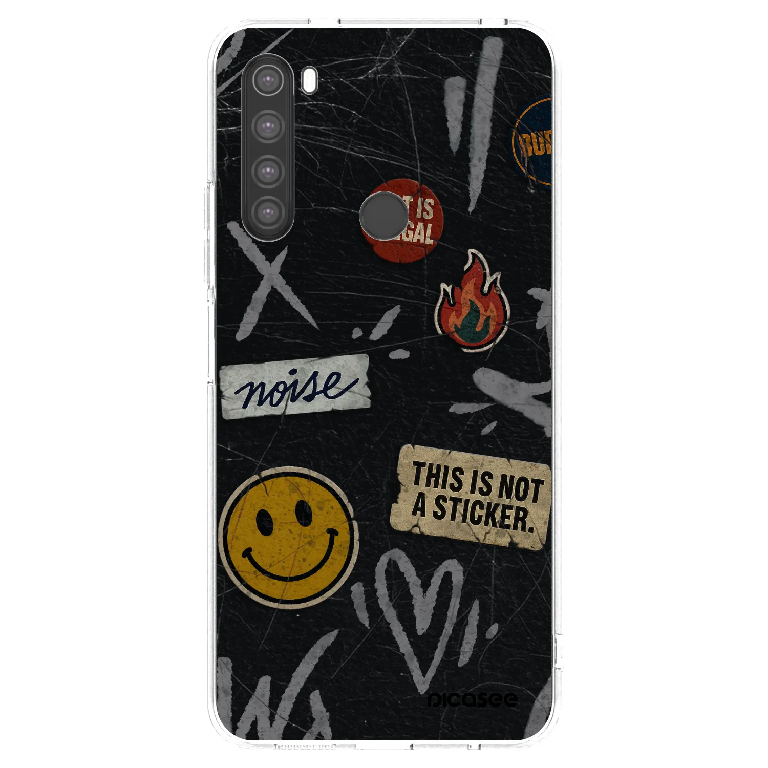 Picasee Xiaomi Redmi Note 8 Hülle - Transparentes Silikon - STICKERS x TAGS
