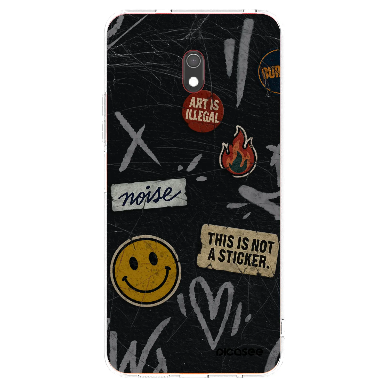 Picasee Xiaomi Redmi 8A Hülle - Transparentes Silikon - STICKERS x TAGS