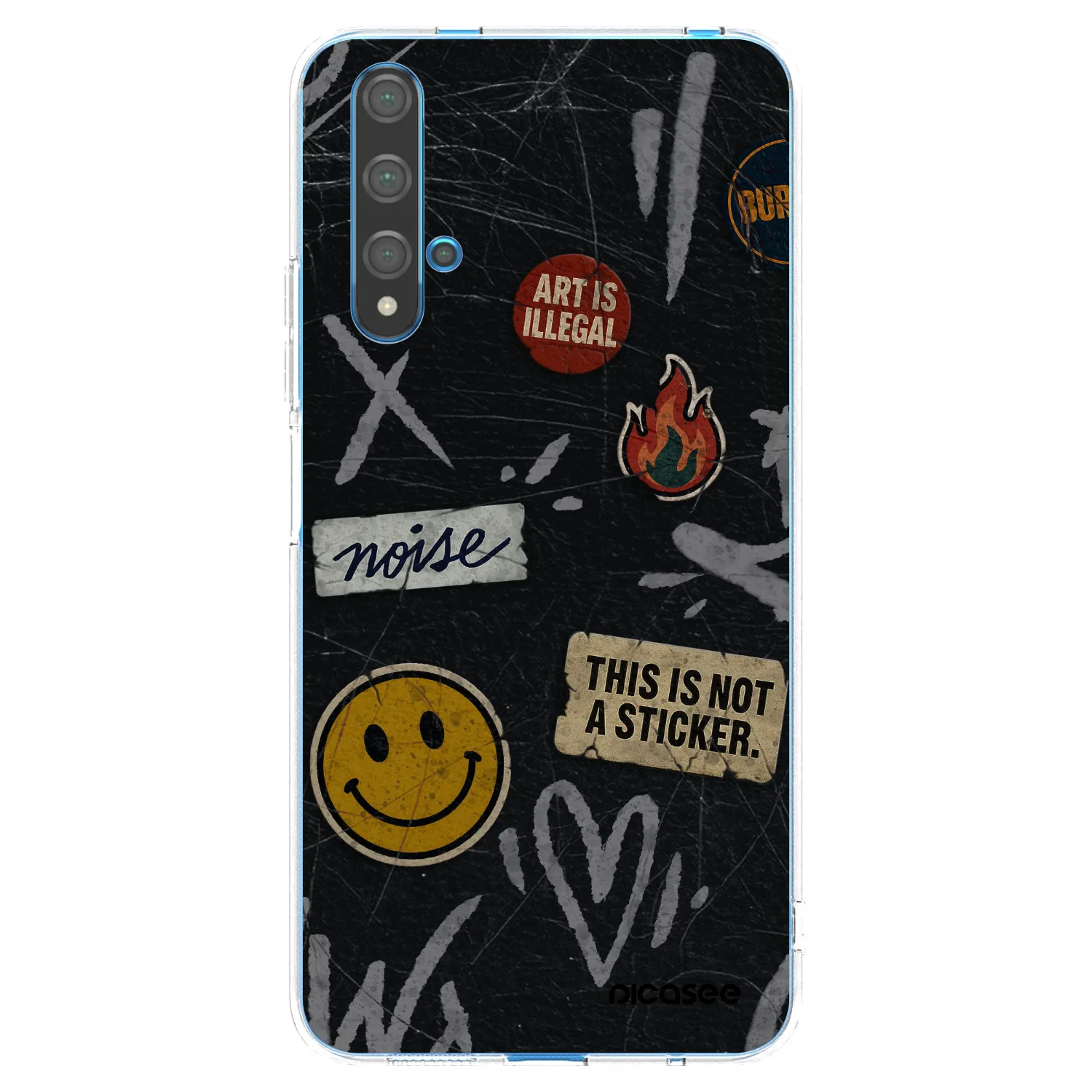 Picasee Huawei Nova 5T Hülle - Transparentes Silikon - STICKERS x TAGS