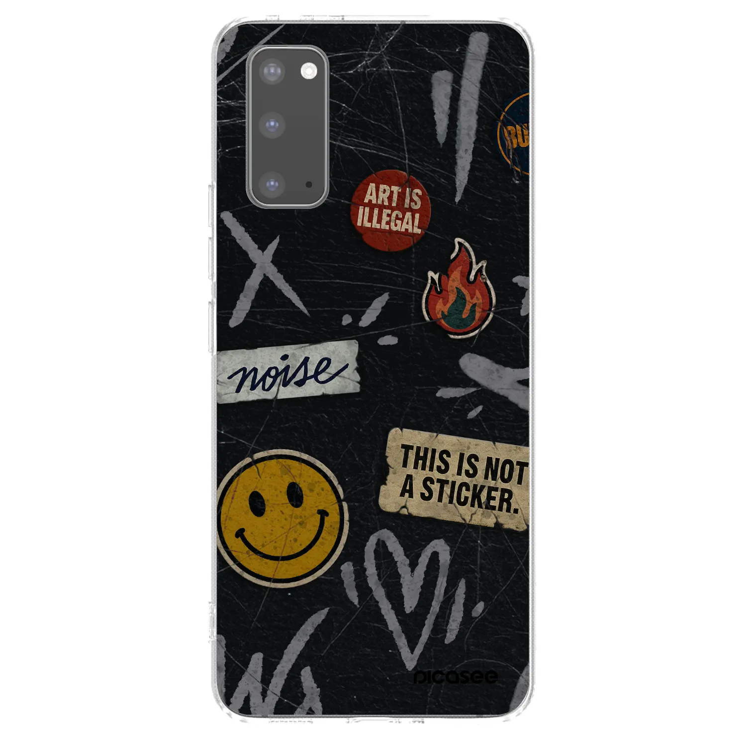 Picasee Samsung Galaxy S20 G980F Hülle - Transparentes Silikon - STICKERS x TAGS