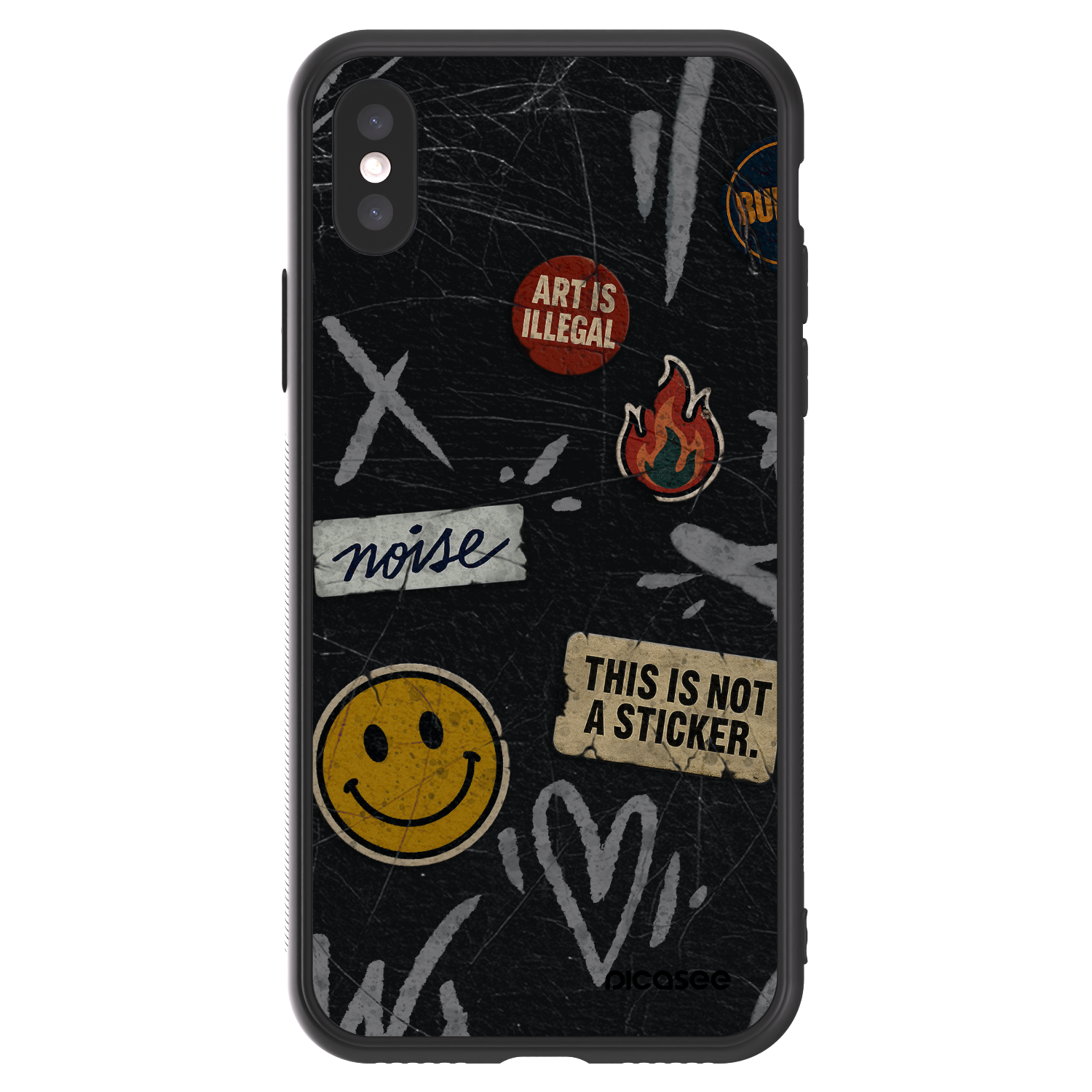 Picasee ULTIMATE CASE für Apple iPhone X/XS - STICKERS x TAGS