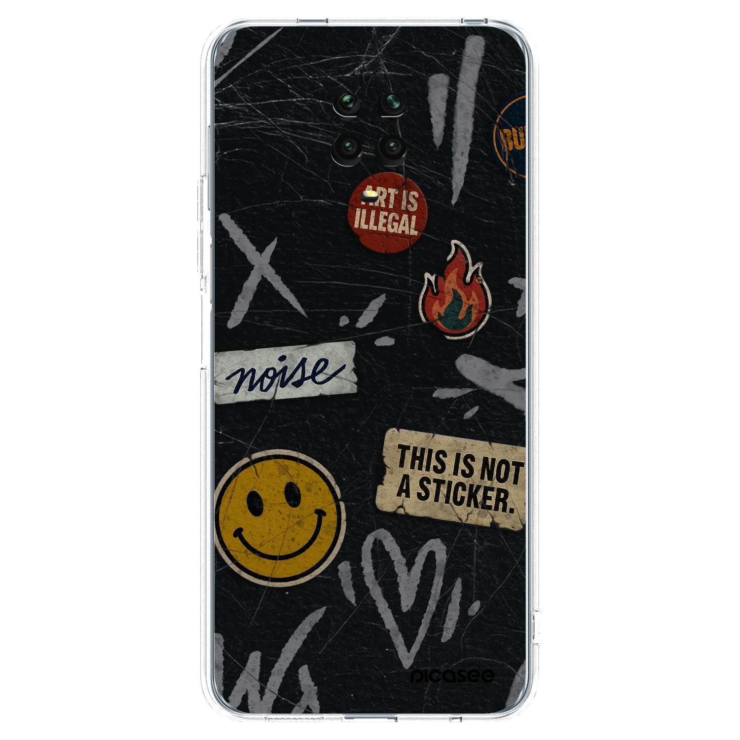 Picasee Xiaomi Redmi Note 9 Pro Hülle - Transparentes Silikon - STICKERS x TAGS