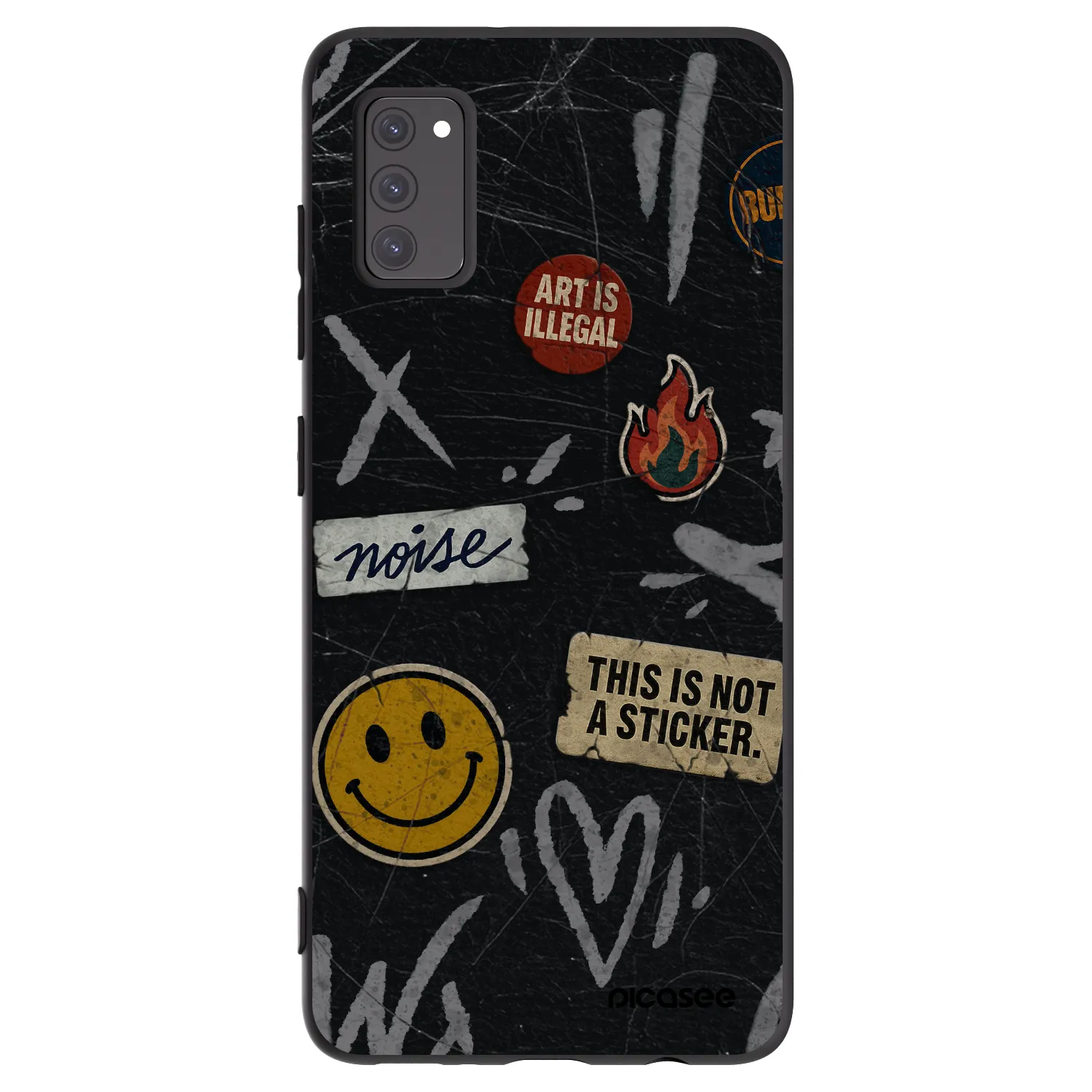 Picasee Samsung Galaxy A41 A415F Hülle - Schwarzes Silikon - STICKERS x TAGS