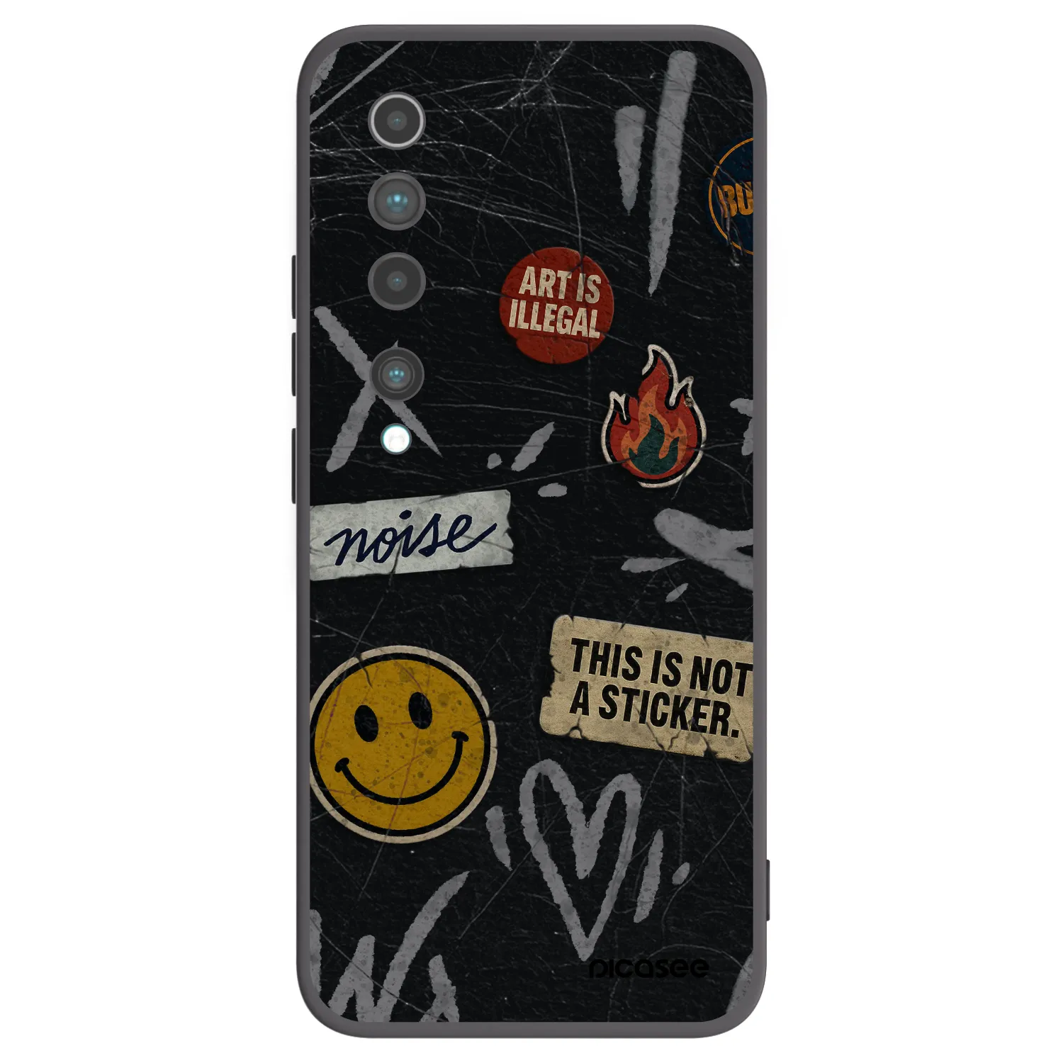 Picasee Xiaomi Mi 10 Hülle - Schwarzes Silikon - STICKERS x TAGS