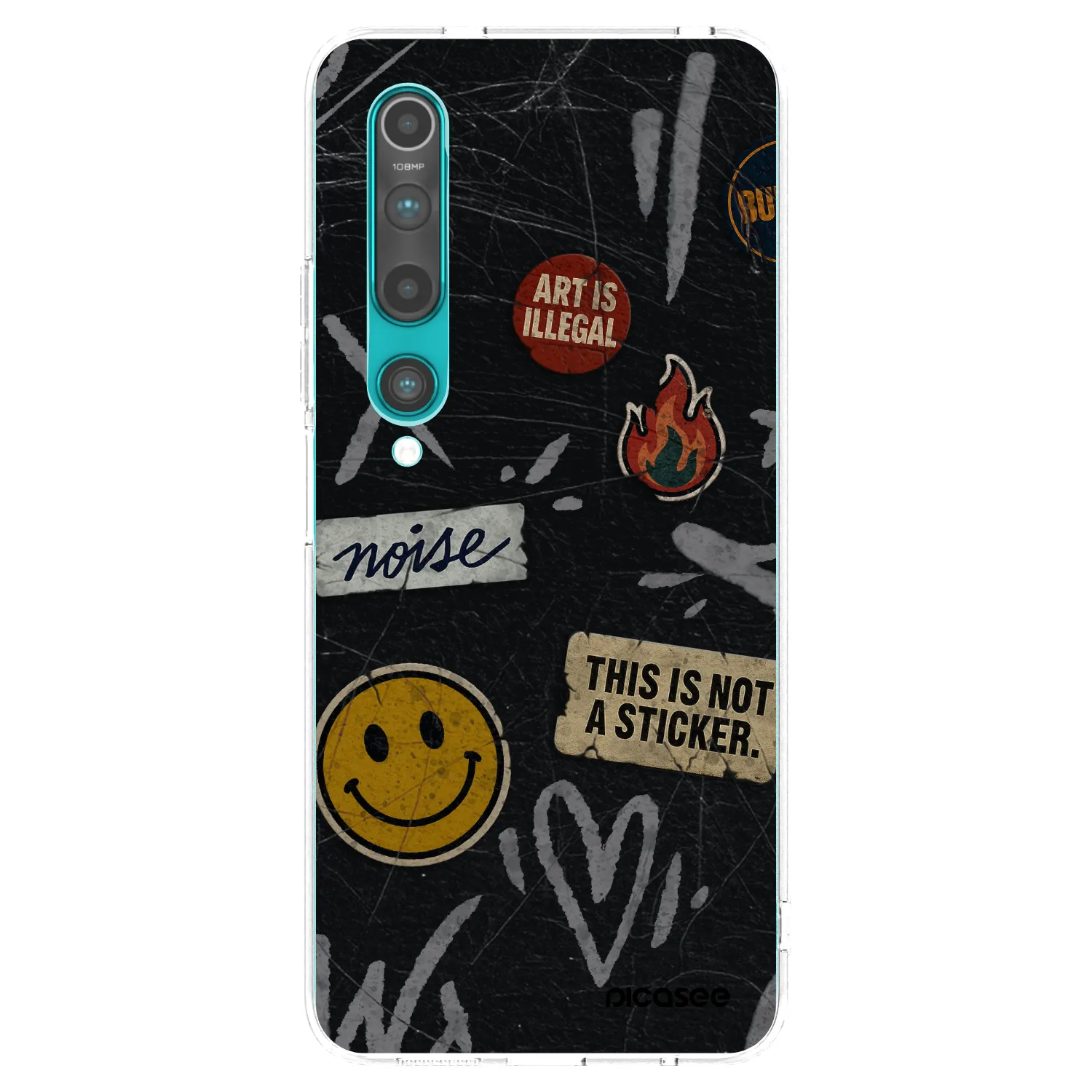 Picasee Xiaomi Mi 10 Hülle - Transparentes Silikon - STICKERS x TAGS