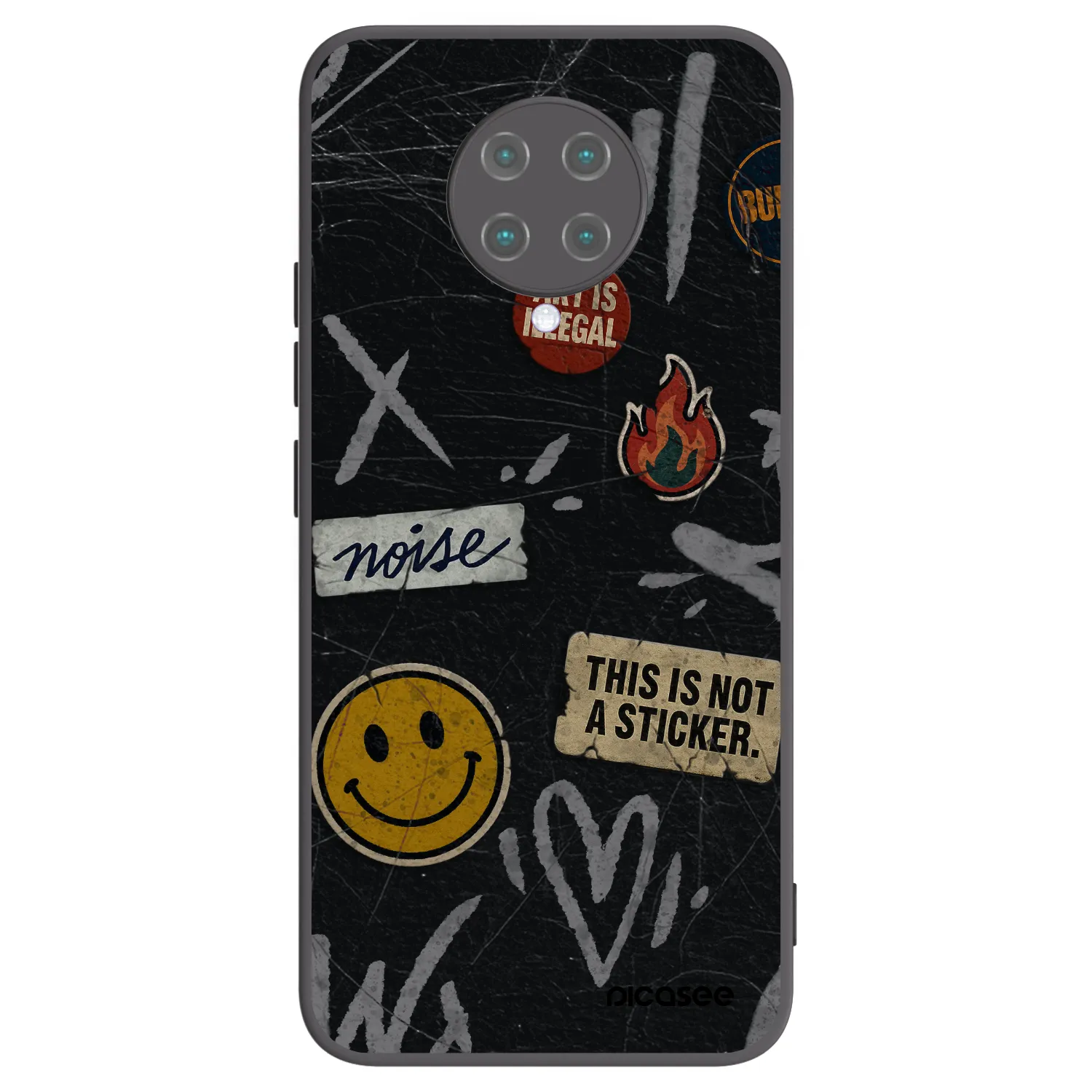Picasee Xiaomi Poco F2 Pro Hülle - Schwarzes Silikon - STICKERS x TAGS