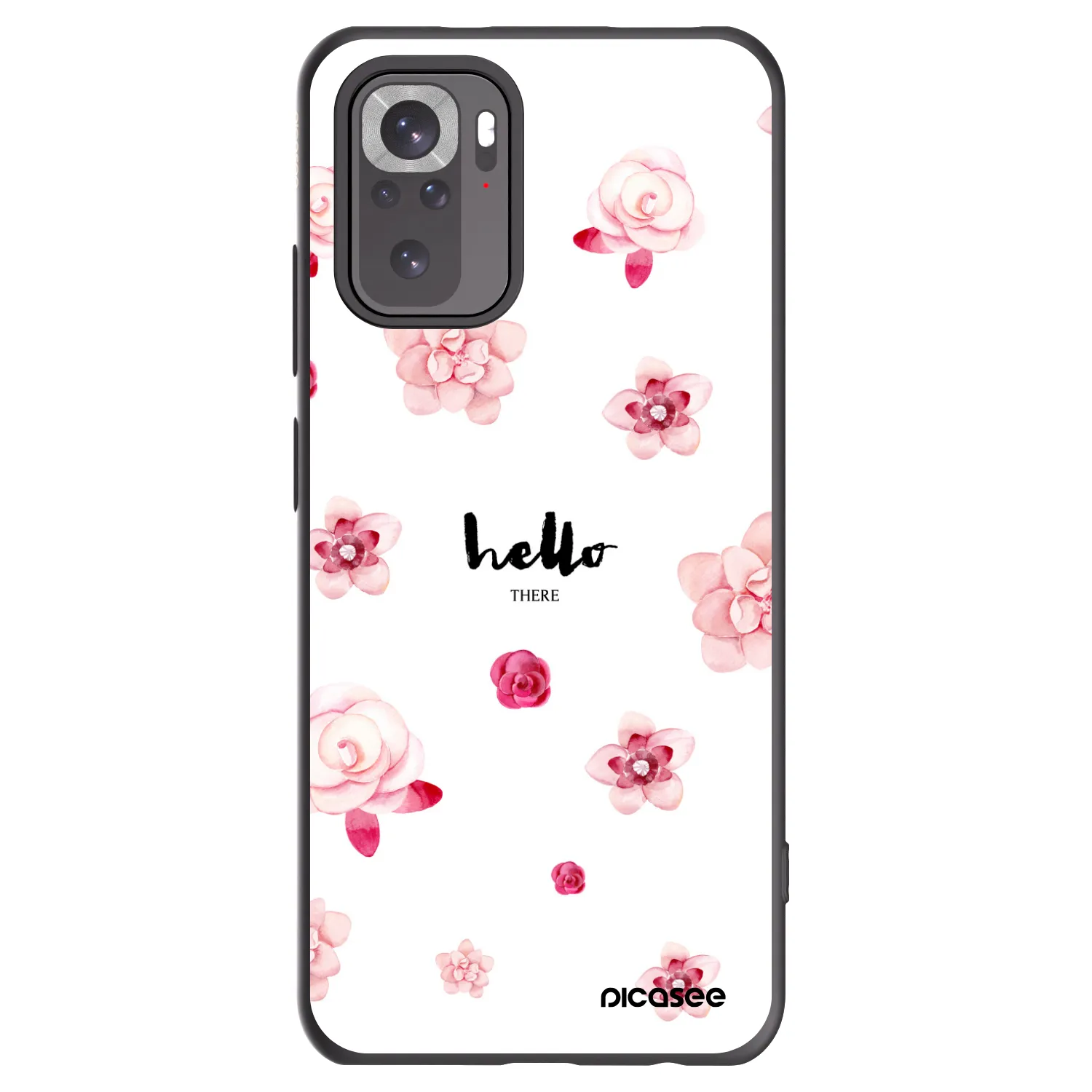 Picasee Xiaomi Redmi Note 10 Hülle - Schwarzes Silikon - Hello there