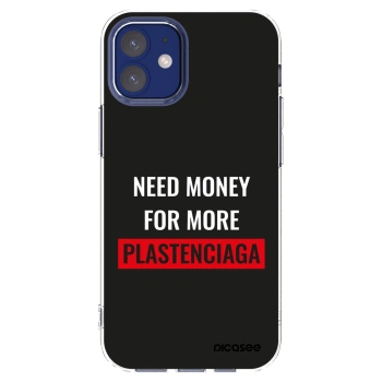 Picasee Apple iPhone 12 mini Hülle - Transparentes Silikon - More PLASTENCIAGA